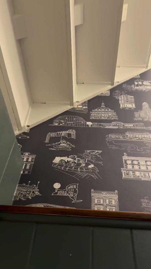 Here’s that Wallpaper Project for my lovely client Paulina in Lewiston! The design features elements gathered from my three patterns - “Western New York”, “Where Else Would You Rather be?” & “Lewiston”. Added bonus of some illustrations as an ode to the Sabres.
Customization is what really adds that “WOW” factor to your space. It’s literally tailored to YOUR liking.
Head over to my website for a quote under my Wallpaper Tab.