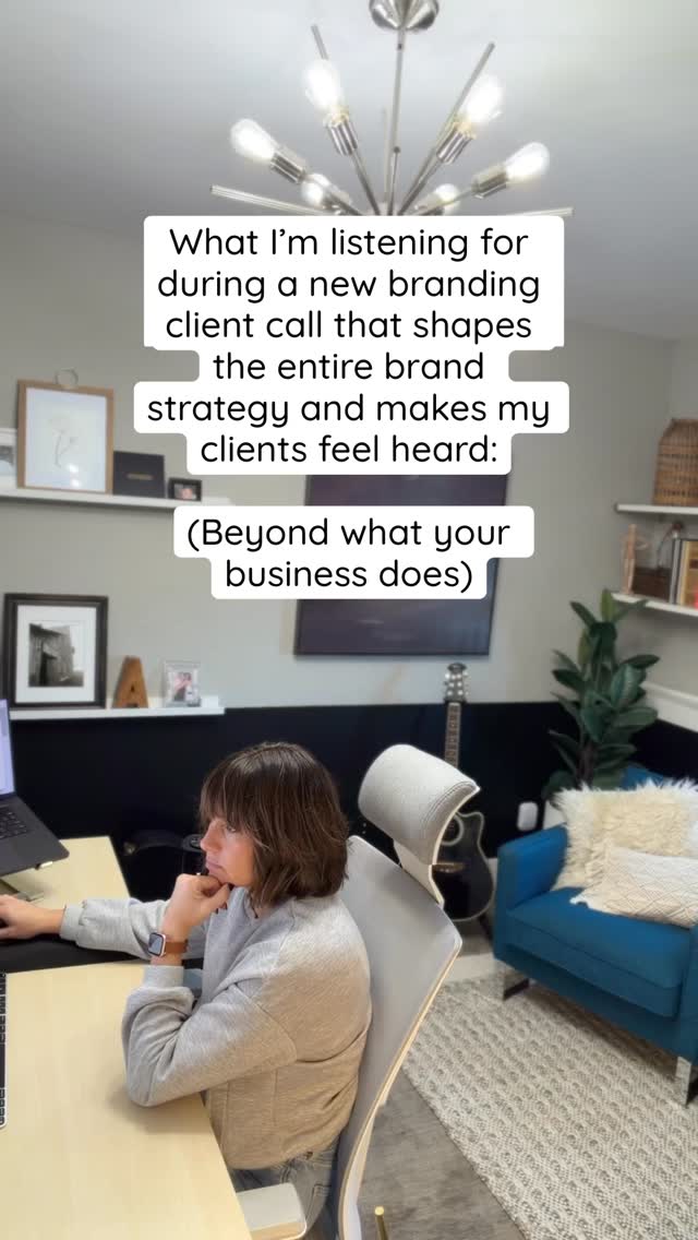 Often times, branding clients come to me with a whole host of offerings that they struggle to explain.
So I try to listen for the things they are saying without knowing how to say it.
? I’m reading between the lines to find the messy or complicated parts of the business that need to be simplified in client messaging.
I’m also looking for ways the brand is (or could be) different from competitors.
? I’m always thinking about how we can make the brand feel set-apart, capitalize on quirks, and give the brand a unique wow-factor!
And finally, I listen for how the small business owner’s passions are presenting themselves.
? What gets them excited, what areas of service should be highlighted, and how can we incorporate their passion and personality into the brand?
All of this takes deep listening skills that ultimately makes my clients feel seen and heard when I present their new small business brand ?
If you’re struggling to clarify your message and get in front of the right customers, I’m your gal!
Send me a DM or visit my website to set up a free brand consultation call ?
#SmallBusinessBranding #SmallBusinessMarketing #SmallBusinessBrand #BrandStrategy #IowaSmallBusiness