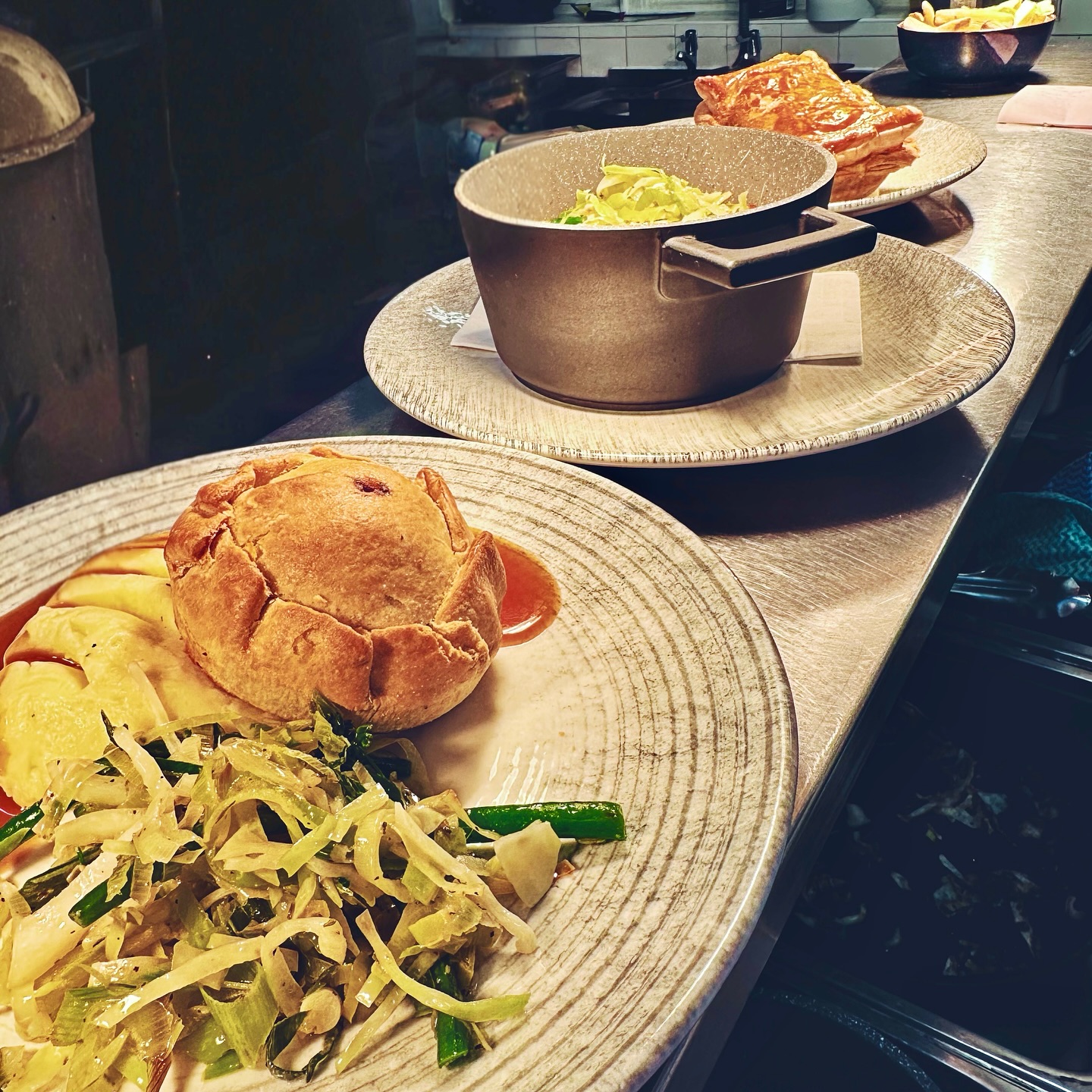 Thursday night means one thing…PIE NIGHT ?
Choose any one of our delicious pies for just £10!
In this picture you’ve got our steak pie, fish pie and chicken pie ? which will you choose? ?