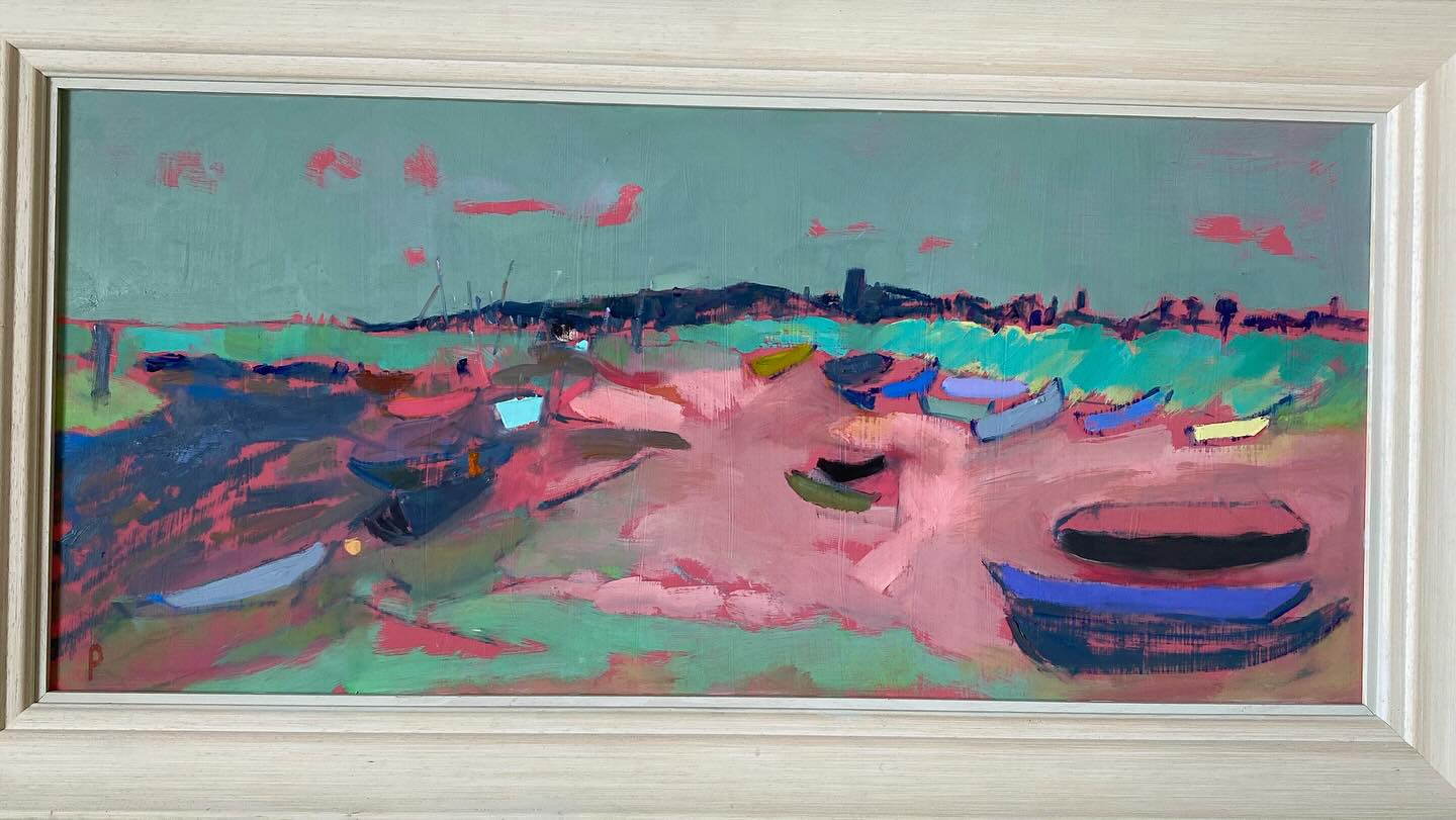 ? SARAH MUIR POLAND ? “Harbour Boats” 47 x 87cm Oil on board FOR SALE now ? The most SENSATIONAL seascape scene in our current November show - DM to be sent all the options. Sarah’s work is selling fast - don’t miss out! #artgallery #artforsale #artforyourhome #artforthesoul #artcollector #artdaily #artcollective #buyart #buyartonline #luxurylifestyle #luxuryhomes #artforinteriors #interiordesigners