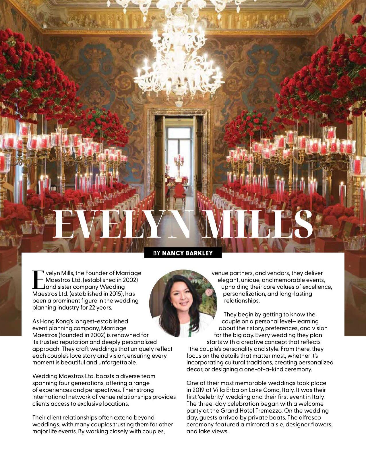 Delighted to share that our Chief Maestro, Evelyn Mills, is featured in the Fall 2024 issue of World Bride Magazine! โจ
In her exclusive interview, Evelyn reflects on our incredible 22-year journey with Marriage Maestros and Wedding Maestros, sharing insights into the magic behind what we do. Plus, donโt miss a behind-the-scenes look at one of our most unforgettable celebrity weddings in stunning Lake Como, Italy! โฅ๏ธ
A heartfelt thank you to @myrdith @WorldBrideMagazine and @TheFamilia.Official for giving us this wonderful opportunity to share our story ๐
Get your copy now for inspiring #wedding stories, expert #bridal tips, and global #lifestyle inspirationโall celebrating the beauty of love worldwide!
๐ Digital or print copies are available at worldbridemagazine.com/buy.
#WBM #FallIssue2024
#WorldBrideMagazine
#TheFamilia.Official
#WeddingSpecialist
#WeddingPlanning #DestinationWeddings
#WeddingMaestros
#MarriageMaestros
