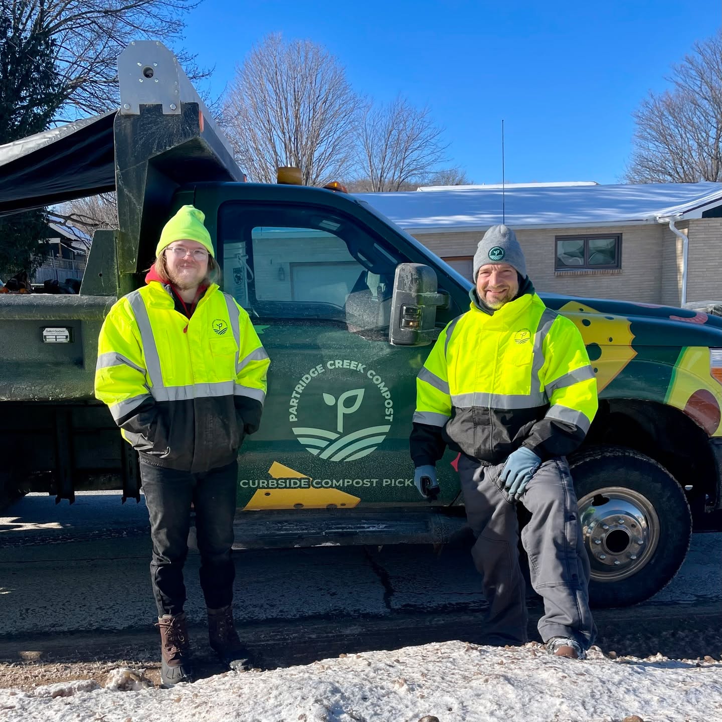 Sub zero and over one hundred composticles on the docket today for these two! 🥶 Say hi to Arnie and Rob if you see them on the route, they're crushing it with this cold! #compost #sustainability #zerowaste #foodwaste #sustainableliving #upperpeninsula #marquettemi #negauneemi #ishpemingmi #michigan