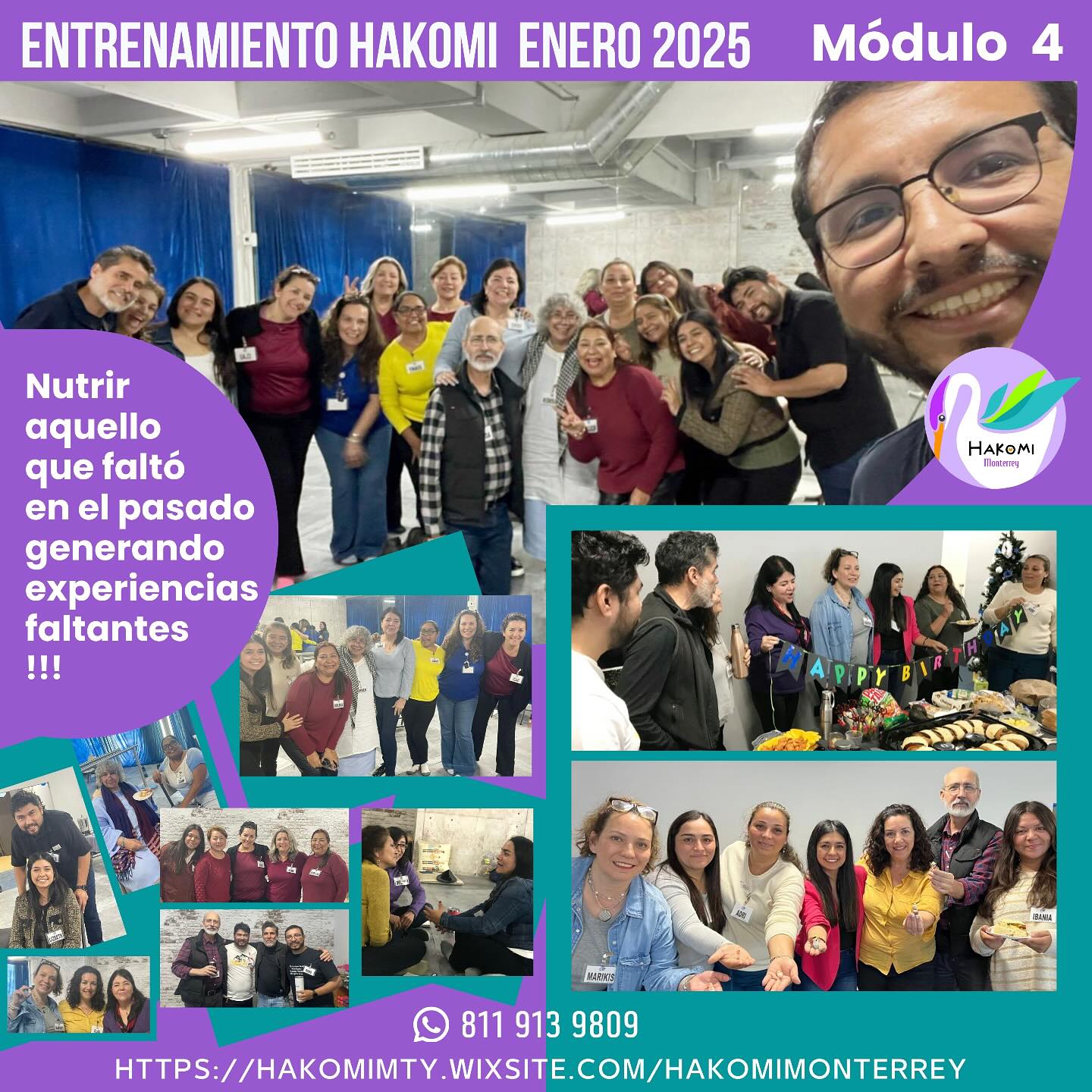 Satisfechos y muy contentos con la intención de querer ser y generar relaciones nutricias !!!
Qué es nutricio para mi actualmente y qué no lo es.
Nutrir aquello que faltó en el pasado, sin quererlo cambiar, generando experiencias faltantes para modificar nuestras creencias limitantes.
También felices de celebrar el cumpleaños de Marikis con la tradicional rosca de reyes en la que 7 de los Hakomitas recibieron sus bendiciones :)
Un módulo muy nutrido para todos !!!
♥️🌟✨💫
Visita nuestra Página !
https://hakomimty.wixsite.com/hakomimonterrey
#PazInterior
#Mindfulness
#Psicoterapia
#Hakomi
#Conciencia
#AtencionPlena
#Presencia
#Compasión
#Sanacion
#DesarroPersonal
#Acompañamiento