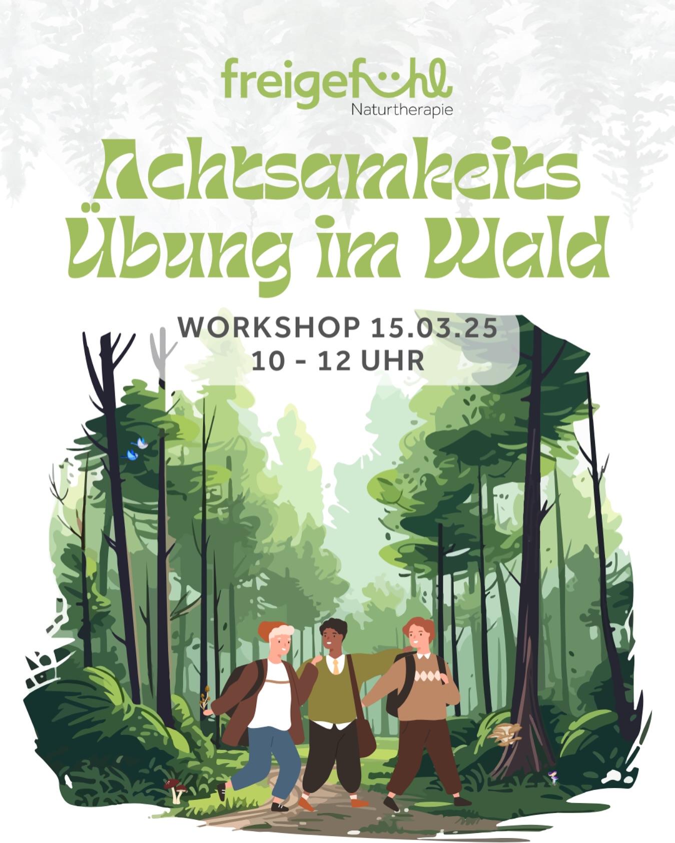 🌳 Achtsamkeitsübung im Wald 🌿
Finde deine innere Ruhe und lass den Alltag hinter dir – inmitten der Natur! 🌲✨
Am 15.03.2025 von 10:00 bis 12:00 Uhr erwartet dich in Hagen ein Workshop, bei dem du durch gezielte Achtsamkeitsübungen im Wald Entspannung und Kraft tankst. 💚
📍 Ort: Hagen
💶 Preis: 70 Euro
🌟 Jetzt anmelden und deine Verbindung zur Natur stärken!
👉 Sichere dir deinen Platz – die Teilnehmerzahl ist begrenzt. Link in unserer Bio!
💡 Frühbucher-Vorteil: Bei Buchung bis 01.03.2025 wartet vor Ort ein kleines, exklusives Geschenk auf dich! 🌼
#AchtsamkeitimWald #Waldbaden #WorkshopHagen #Freigefuehl #Stressreduktion #Naturverbundenheit #Achtsamkeitsübung