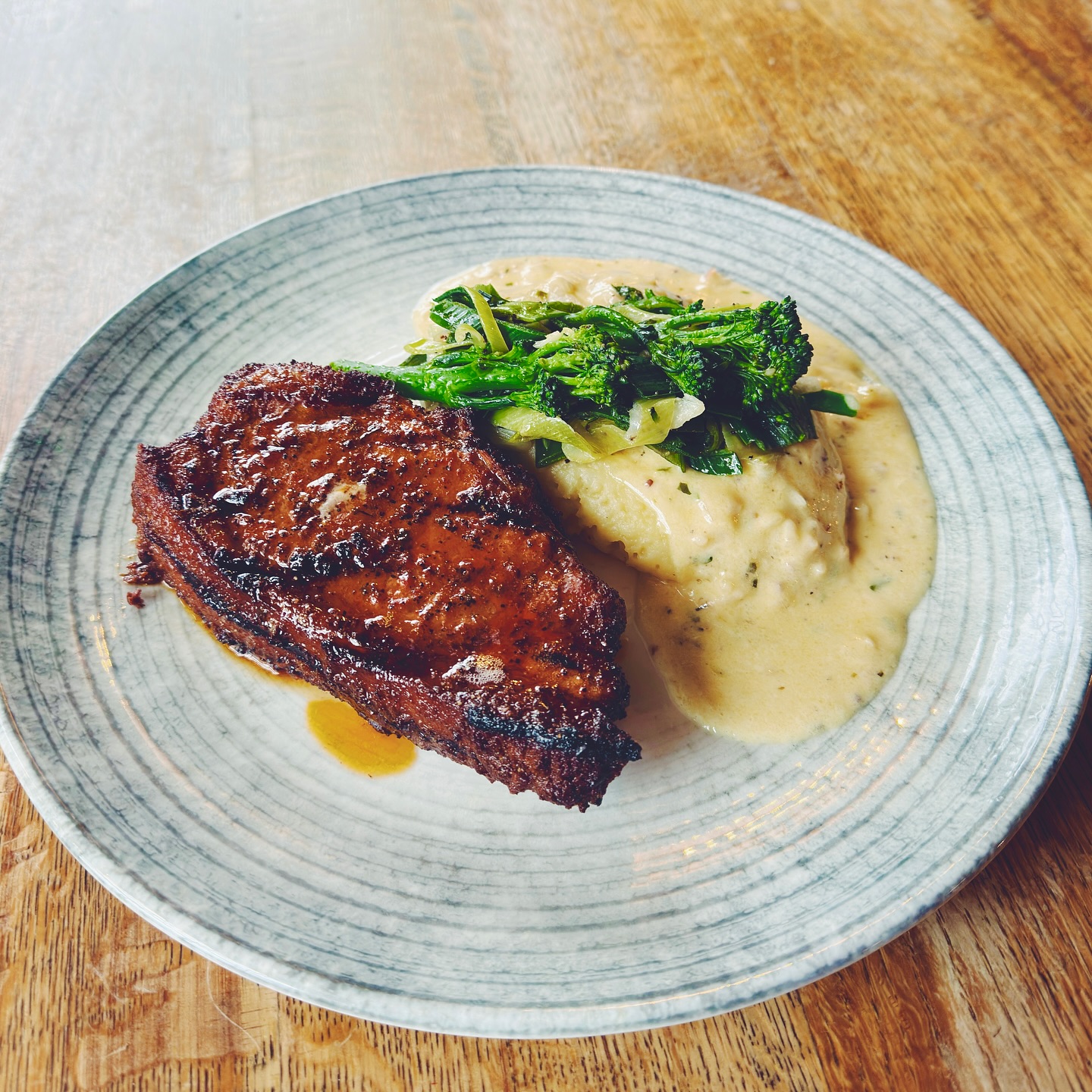 Tonight’s tasty special is our NEW Cajun spiced pork chop ? served with mash, greens & mustard sauce!