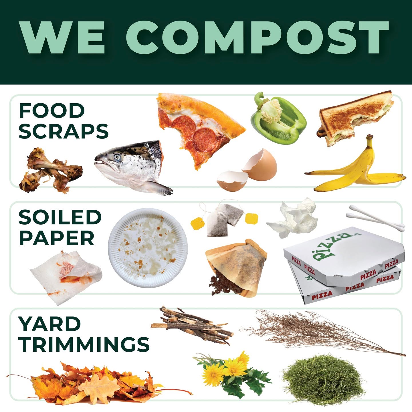 Curious about what you can compost with us? Hint hint... it's A LOT!
✅ Meat and bones
✅ Cheese and dairy
✅ Greasy pizza boxes
✅ Uncoated paper plates
✅ Paper napkins and paper towels
✅ Coffee grounds and filters
✅ Tea bags and loose leaf tea
✅ BPI compostable packaging
✅ Wax and parchment paper
✅ Natural wine corks
✅ Cotton swabs and q-tips
✅ Newspaper and shredded paper
✅ Wood shavings and sawdust
✅ Plant, flower, and yard waste
#compost #compostlife #sustainable #sustainableliving #sustainablelifestyle #foodwaste #foodwastereduction #zerowaste#upperpeninsula #marquettemi #negauneemi #ishpemingmi #michigan