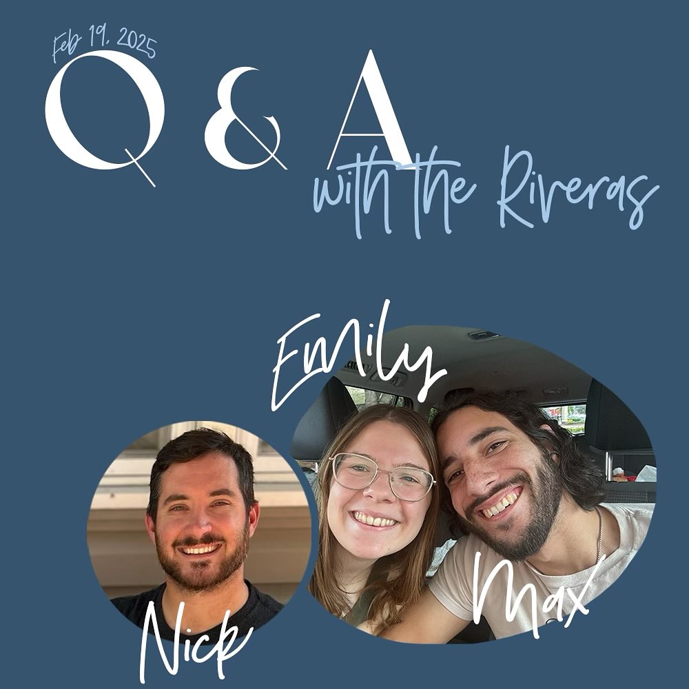 Q + A NIGHT w/ Nick, 8th grade boys leader Max, and 7th grade girls leader Emily!
We can’t wait for you to join us for Q+A Cafe tonight— make sure to bring a snack, a question, and a friend!
Questions? DM us today!