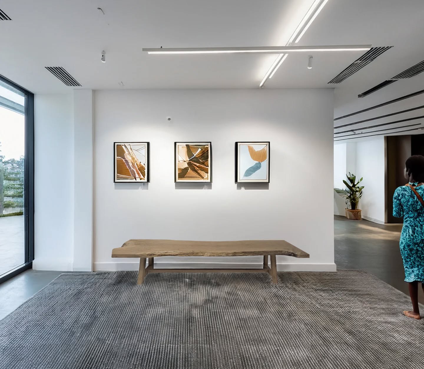 Playing around adding our pieces to different digital spaces. The bench is real, the rest is not.