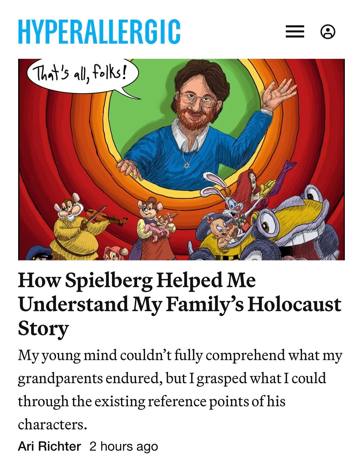 My new piece for @hyperallergic about how the Spielberg produced films An American Tail and Who Framed Roger Rabbit helped me as a child to understand my family’s pogrom refugee and Holocaust survival stories. Here are panels 1-5 out of 20. Link in bio.
#hyperallergic #rogerrabbit #anamericantail #comics #neveragainwillivisitauschwitz