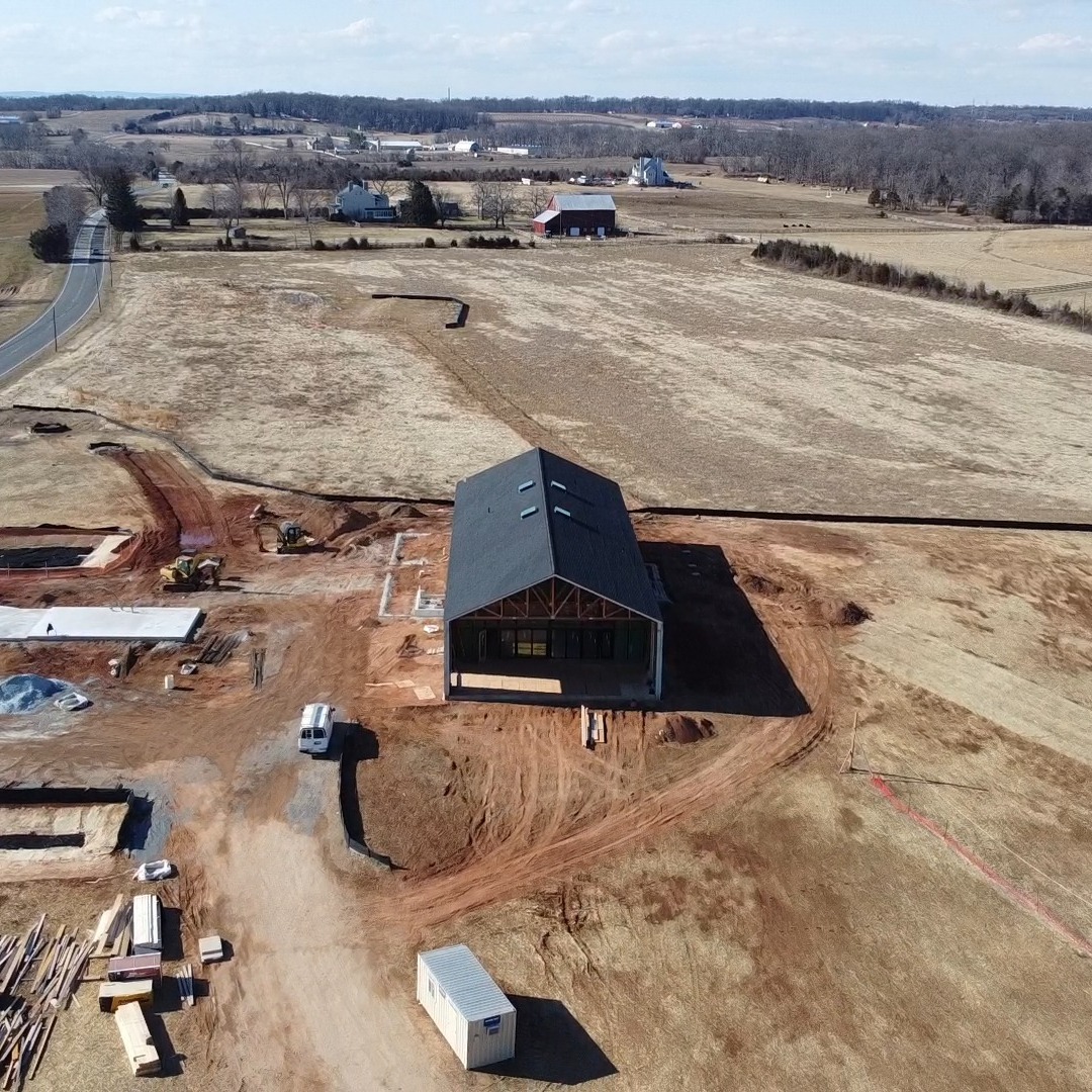 Updated drone shots of the construction of Song Dog Farm Distillery in the MoCo Agricultural Reserve. #custombuild #agrotourism #craftspirits