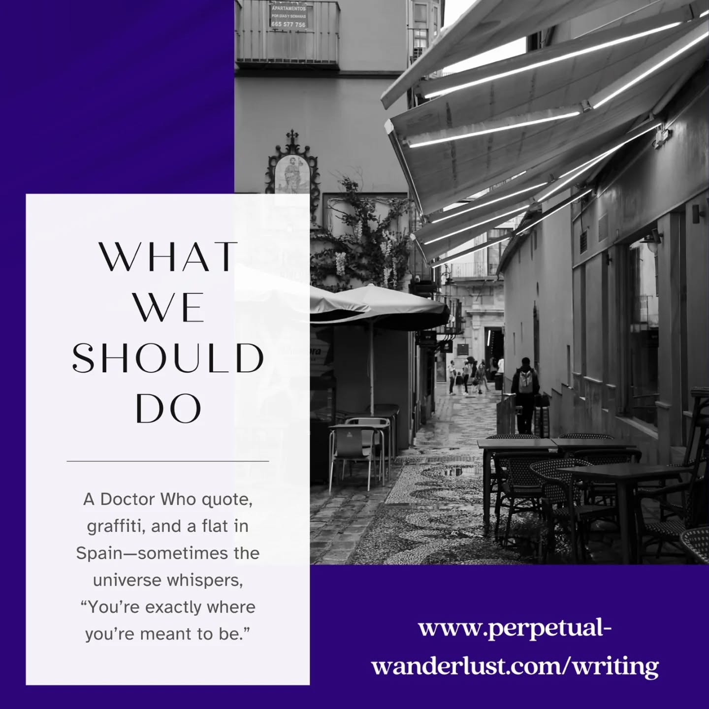 I’ve always done what I *should* do: checked the boxes, followed the path, got the degrees, applied for all the academic roles, etc. But here in Spain, something’s shifted, almost telling me that I'm on the right path.
I’ve been making space for the things that nurture my core, being my joy. With each long walk through unfamiliar streets or roads that I am now able to name, when birds chirp outside my flat as the sun rises late in the morning, through each conversation and interaction, every photograph and snap of the camera, my creativity emerges and I find myself leaning into things that perhaps are more than what I should do, but what I need to do.
I wrote a piece about the unraveling of what I thought should be and the link is in the bio, or go to https://www.perpetual-wanderlust.com/post/what-we-should-do.
I'd love for you to read it.
#Creativity #Wanderlust #Spain #Writing #AcademicWanderer #Writinglife #travel #blog