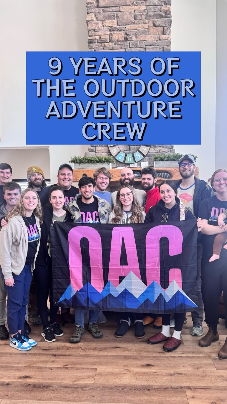 Can you believe it's been 9 years?! We've traveled far and wide, met amazing people, and experienced things we never thought possible... but the best is yet to come! Make sure to check back Sunday evening for our special announcement 😏🤩 #outdooradventurecrew #jointhecrew #adventurefriends #travelfriends