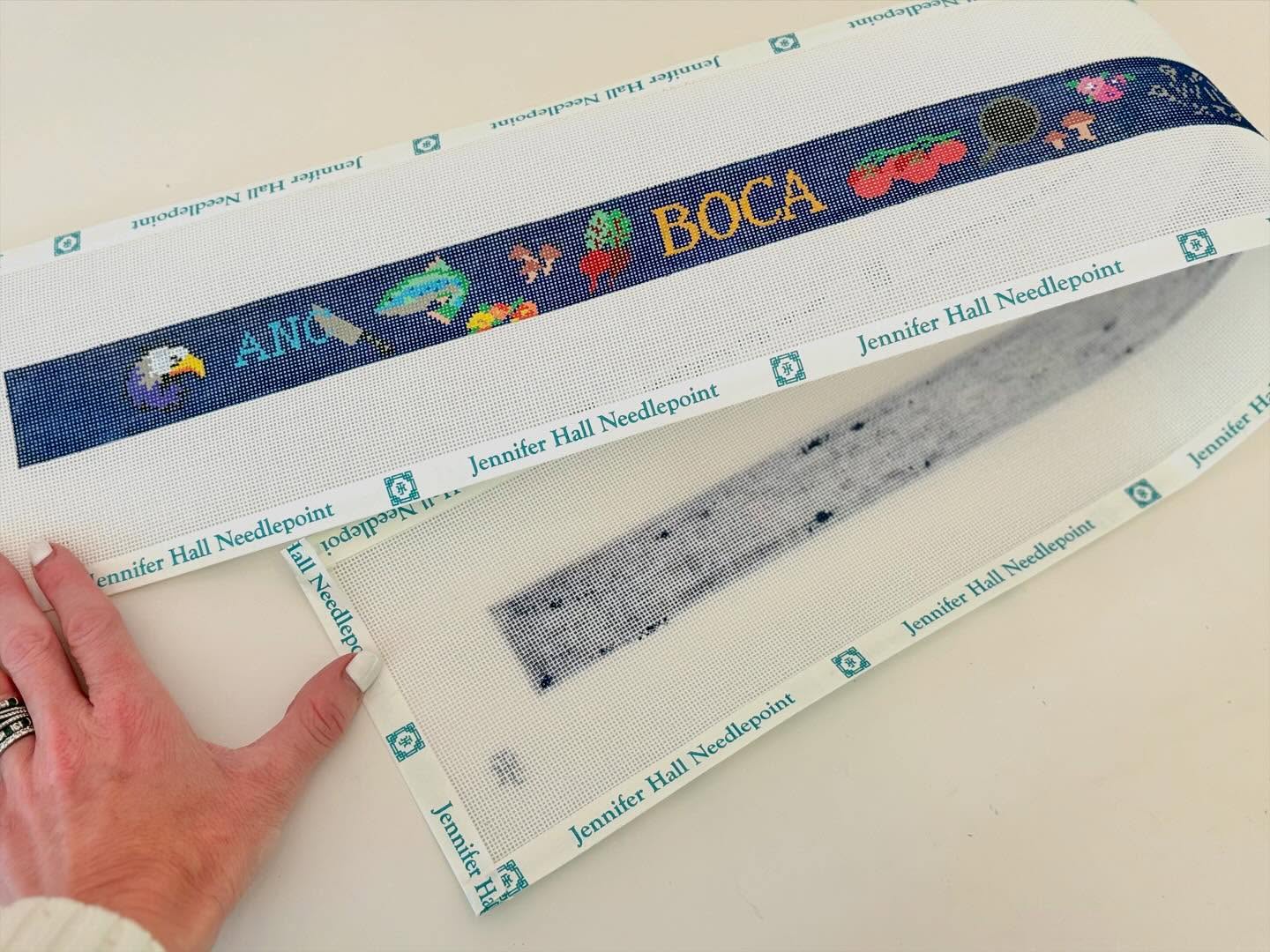 This might be my favorite belt yet! ✨
I painted this for a friend whose son is an incredibly talented young chef. The design tells his culinary journey so far—starting with his high school, where he’s honed his skills over the last four years. It also includes the three restaurants where he’s worked: Boca and Wildweed in Cincinnati, and Audrey’s in Nashville.
Next year, he’s taking the next big step and heading to Paris to study at the prestigious École Ducasse 🧑🏻🍳
Scattered throughout the belt are elements from the kitchen—edible flowers, herbs, and garnishes—little nods to the beauty and creativity of cooking.
#jenniferhallneedlepoint #needlepoint #ndlpt #ndlptnation #ndlpt4life #needlepointersofinstagram #needlepointnation #customneedlepointbelt #needlepointbelt