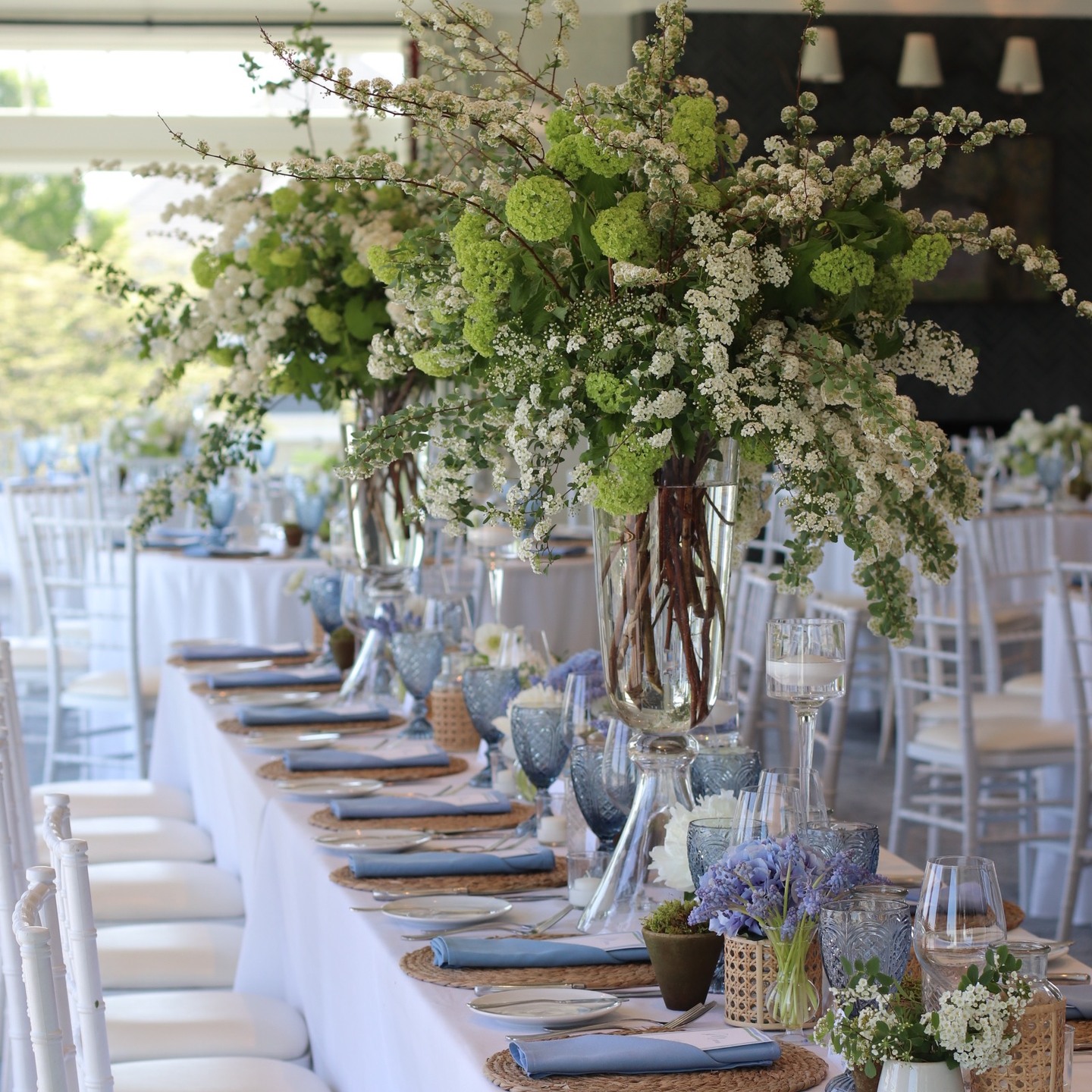Oh the spring colors of green, white with a touch of periwinkle - simply stunning! These gorgeous flowers, designed by @studio_blush for Grace & Alex's wedding last weekend were donated to bring hope & healing to seniors at Stamford Manor & Laura Raymond Homes. Their cheerful deliveries by our volunteers just made their day. Thank you to the Tormey family for their generosity. @gtormey 👏👏