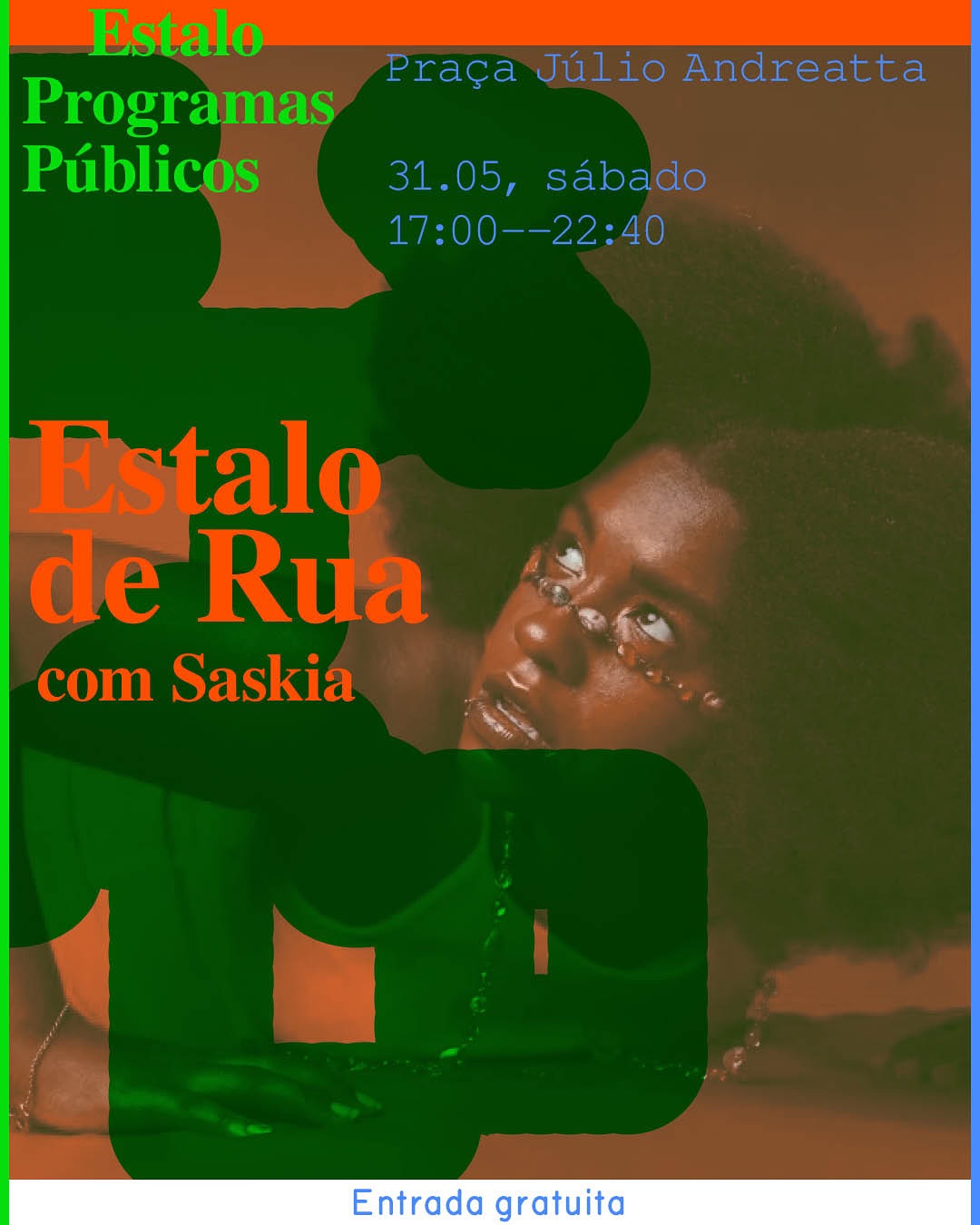 PROGRAMAS PÚBLICOS 🫰14ª Bienal do Mercosul
Nosso último encontro dos Programas Públicos será no Estalo de Rua, circuito de shows que acontecerá neste sábado, na Praça Júlio Andreatta, entre a Avenida Ceará e a Benjamin Constant.
@salnasalada é artista.
Tanto na audição como na visão, trabalha as várias camadas da arte. No áudio; Instrumentista, beatmaker, performer, cantora, compositora. Na visão: Diretora, Roteirista, câmera, atriz, fotografia, desenho. Suas composições intercalam diversos gêneros e essa versatilidade torna difícil a tarefa de encaixá-la em um só. Ela usa samples, beats, instrumentos e pedais, para cantar sobre experiências pessoais e coletivas. Seus shows tem o objetivo de levar a plateia a uma experiência tanto de dança e movimento quanto de introspecção e hipnose.
Além de Saskia, teremos a presença de @turucuta, @jessiejazzoficial, @dessaferreiraoficial e @viridiana.music.
Patrocinador: @banrisul
Financiamento: PRÓ-CULTURA - Lei Estadual de Incentivo à Cultura - #proculturars @sedac_rs #culturaessencial
Realização: Fundação Bienal do Mercosul e Lei Federal de Incentivo à Cultura
#14BienalDoMercosul #BienalDoMercosul #BienalDoMercosul2025 #ProgramasPúblicos