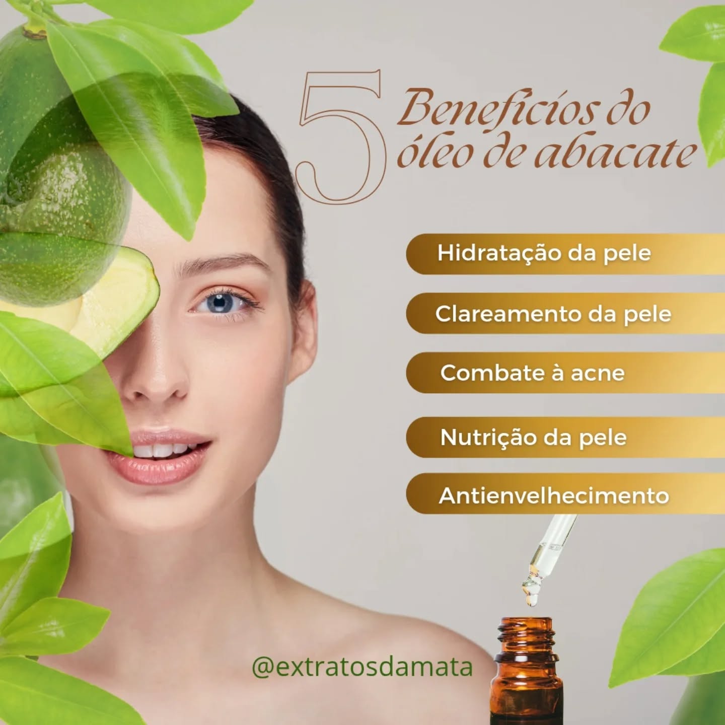 🍃O óleo de abacate oferece diversos benefícios para a saúde, incluindo a hidratação da pele, a nutrição dos cabelos, a proteção contra os danos solares e o combate ao envelhecimento precoce.🥑🌿
Hidratação profunda: O óleo de abacate penetra na pele, hidratando-a profundamente e prevenindo o ressecamento.
Proteção solar: Ajuda a proteger a pele contra os danos causados pelo sol.
Antienvelhecimento: Pode ajudar a prevenir rugas e outros sinais de envelhecimento.
Combate à acne: Pode ajudar a combater a acne e outras imperfeições.
Regeneração da pele: Ajuda a regenerar a pele, inclusive dos lábios, acelerando a cicatrização de pequenas lesões.
Cicatrização: Acelera a cicatrização de feridas e queimaduras.
. Hidratação e umectação: Pode ser usado para hidratar e umectar o cabelo, deixando-o mais macio e brilhante.
Fortalecimento dos fios: Pode fortalecer os fios, reduzindo o frizz e as pontas duplas.
Cabelos mais saudáveis: Contribui para a saúde dos cabelos, previne a quebra e o ressecamento.
Quer saber como adquirir nossos produtos? Entre em contato. 🤳
#extratosdamata