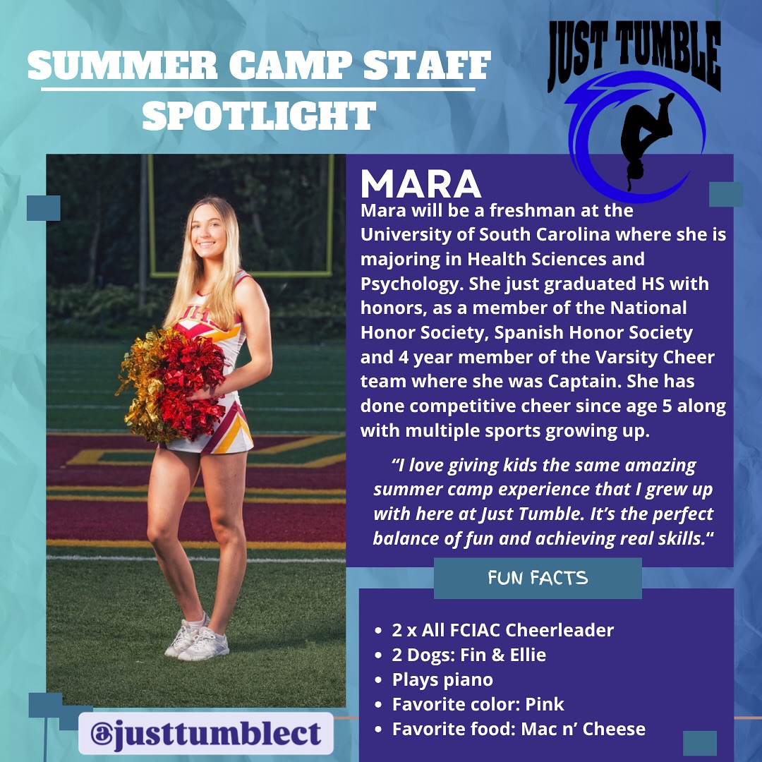After 13 years of outstanding Summer Camps at Just Tumble, our students grow up and return as instructors. TWO, 10,000 sq ft locations, all fully AIR CONDITIONED?? all of the latest equipment and learning tools and the BEST STAFF!!! #tumble #tumbling #gymnastics #cheer #acro #dance #ninja #sportsconditioning #summerfun #summer #summercamp #summercamps #camps #funforkids #activitiesforkids #learntotumble