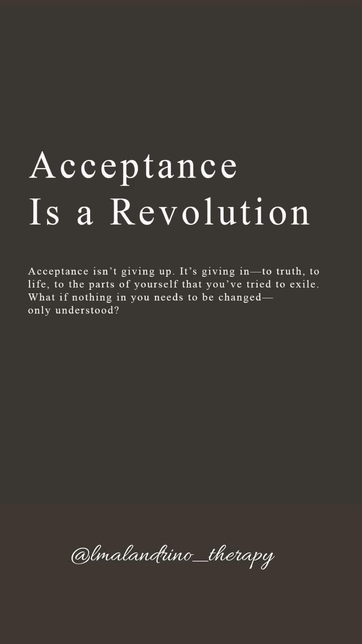 Acceptance is a quiet revolution.
It doesn’t mean you’re okay with what happened.
It means you’re no longer spending your energy fighting what is.
It’s not surrender. It’s self-respect.
A soft but fierce return to the present moment.
💭 Try this:
• Name what’s here without trying to fix it
• Notice the “shoulds” that tighten your chest
• Breathe. Let that be enough for now
You don’t have to like it.
You just don’t have to fight it today.
That’s the beginning of peace.
—
📍Serving Hermosa Beach & beyond | EMDR + mindful therapy for high-functioning humans
#RadicalAcceptance #HermosaBeachTherapist #TherapyTools #SelfCompassion #HealingJourney #EMDRTherapy #EndrHermosaBeach #MentalHealthSupport #TherapistNearMe #NervousSystemHealing #MindfulLiving #EmotionalWellbeing #WomenWhoHeal #TypeARecovery #InnerPeacePractice #SouthBayTherapist