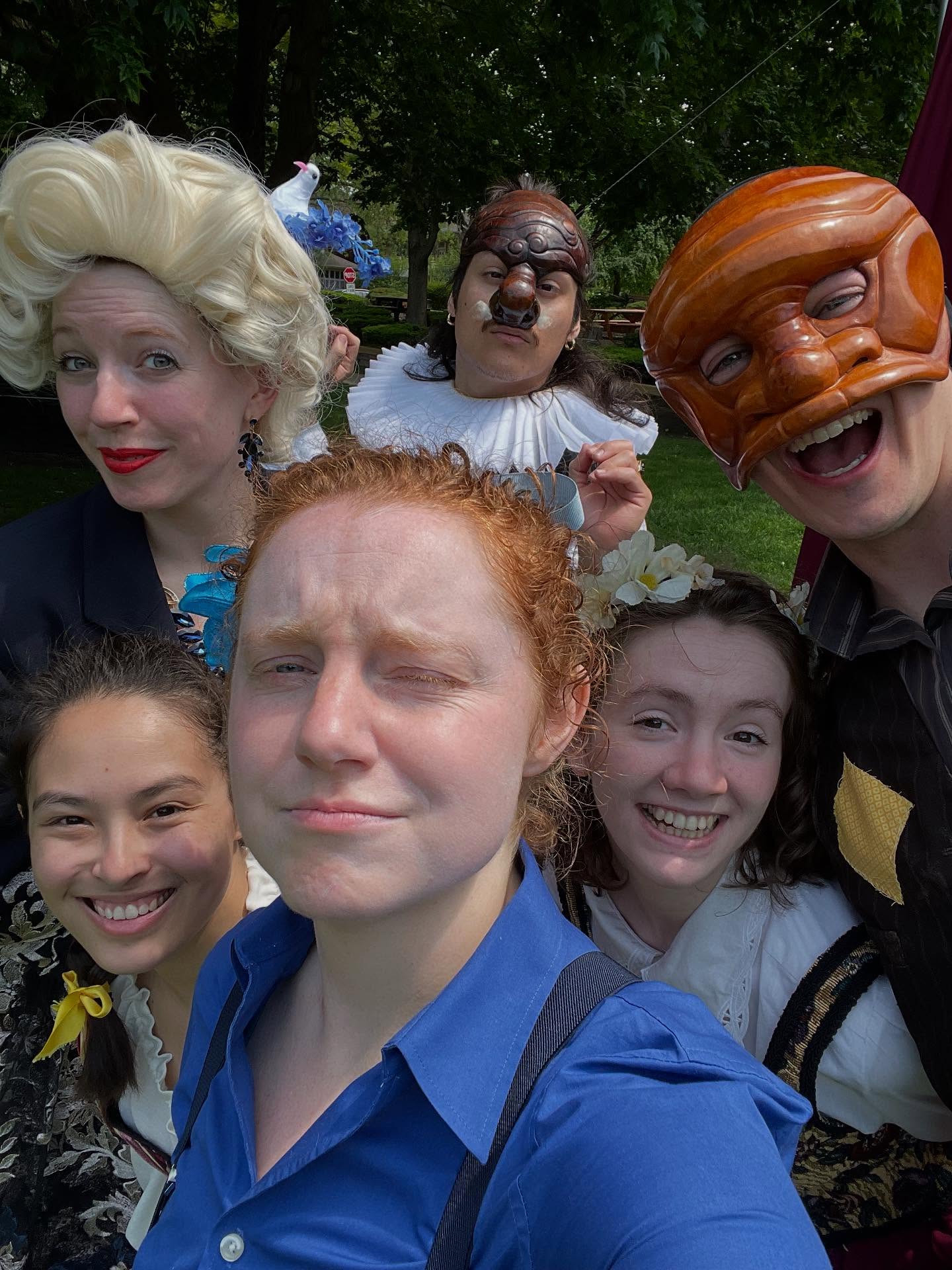 Take a peek behind the scenes! We added the set and costumes and the show is really starting to sing! We even had some accompaniment for our warm ups 🤣🪘
The Storm of the Century Opens June 14th at 5:30pm in Ridgeville Park. 6 shows only!
All tickets are pay what you can and available at the door or you can reserve in advance at www.laughingstockchi.com.
You don’t want to miss this hilarity!
Commediadellarte #Commedia #StormoftheCentury #Masks #chicagotheatre #comedy #newplay #evanston #summerfun #outdoortheatre