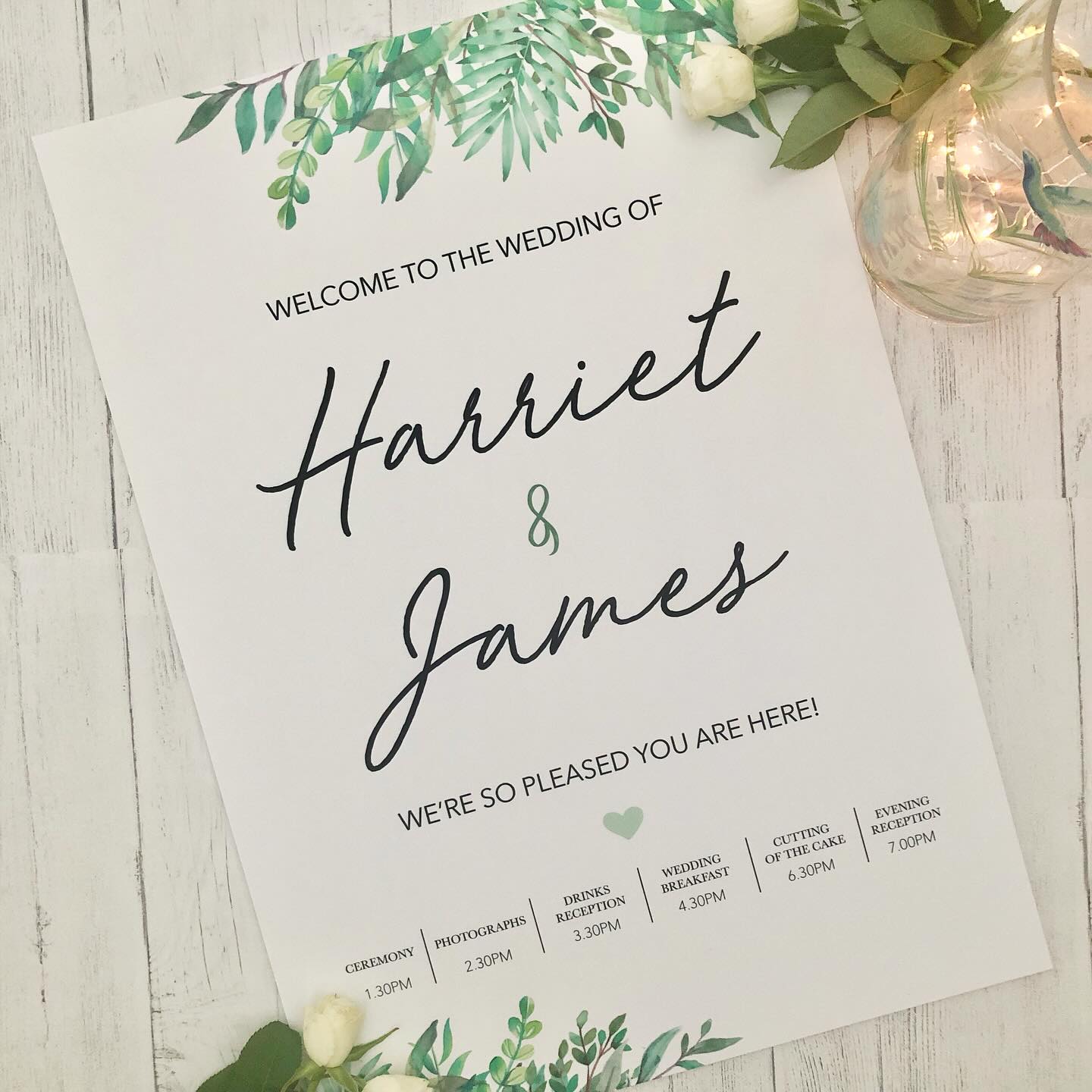 OPEN ARMS // With so much happening on your wedding day, it can be difficult to welcome each guest in person. A lovely alternative is a customised welcome sign to start your celebration.
H & J chose the beautiful 'leaves' design from the studio collection and included the 'order of the day' for an extra-special element!
#weddingsignage #welcomesign #weddingwelcomesign #weddinginspo #weddingstationery #iamcwdesign #lovinglymadeinwestsussex