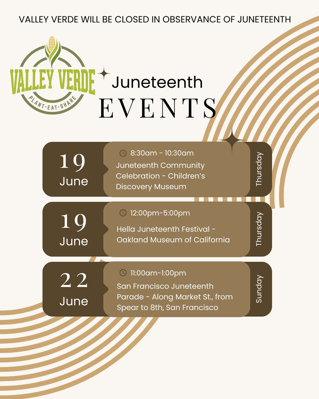 🌿 Valley Verde will be closed today in observance of Juneteenth.