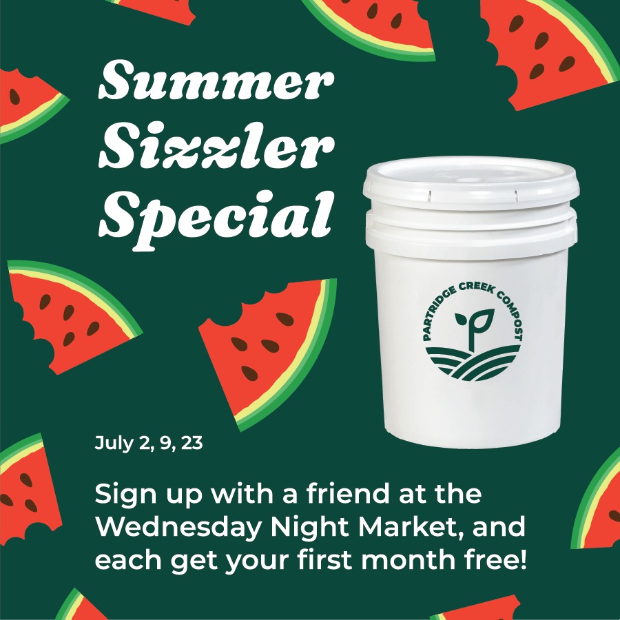 Get it while it's HOT! 
Sign up for curbside compost collections with a friend at the Wednesday Night @mqtfarmersmarket, and you both get your first month for FREE! #sharethelove #friendsthatcomposttogether #compostingiscool #zerowaste #sustainability #compost