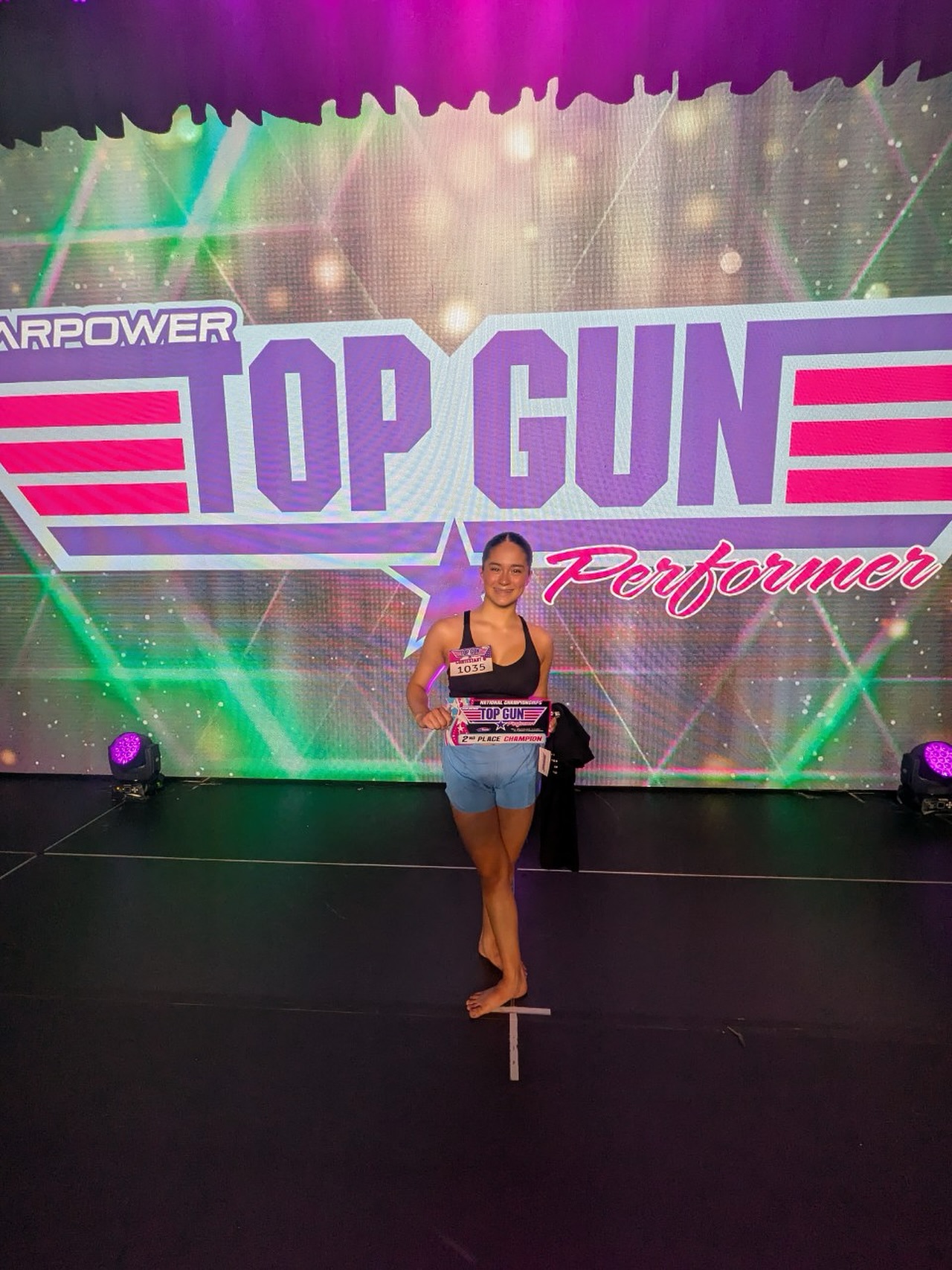 Congrats to Junior Comp Team dancer Aliyah who took home 2nd place at the @starpowertalent Top Gun Improv challenge here at Nationals! 🤩