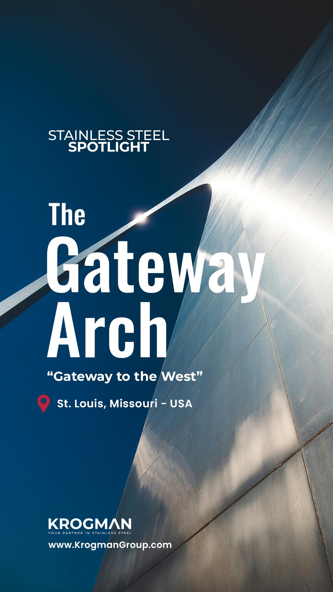 What do you get when architecture, history, and stainless steel meet?
The answer towers 630 feet above St. Louis.
Discover why the Gateway Arch remains a shining symbol of innovation and how 304 stainless steel made it possible.
📖 Read the full story at the link in our bio!
#StainlessSteelSpotlight #GatewayArch #StainlessSteel #EverydayStainless #Krogman #MetalMarvels