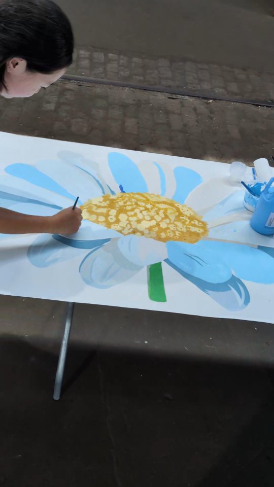 Mural and clothing drive - @wallsforjustice will affix this artwork by @btgupdates students to a mural in Olney to beautify an illegal dumping location and let people know that space is for community health!