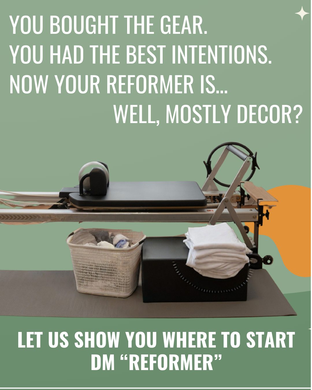 So, you bought the reformer, but right now it's more of a champion dust-collector than a core-cruncher. We're here to help you make the most of it, don't put it up on FB marketplace.... just yet.
ㅤ
Sign up for our waitlist so you can start using that reformer again! #Pilates #PilatesWorkout #AtHomePilates #HomeReformer #PilatesReformer