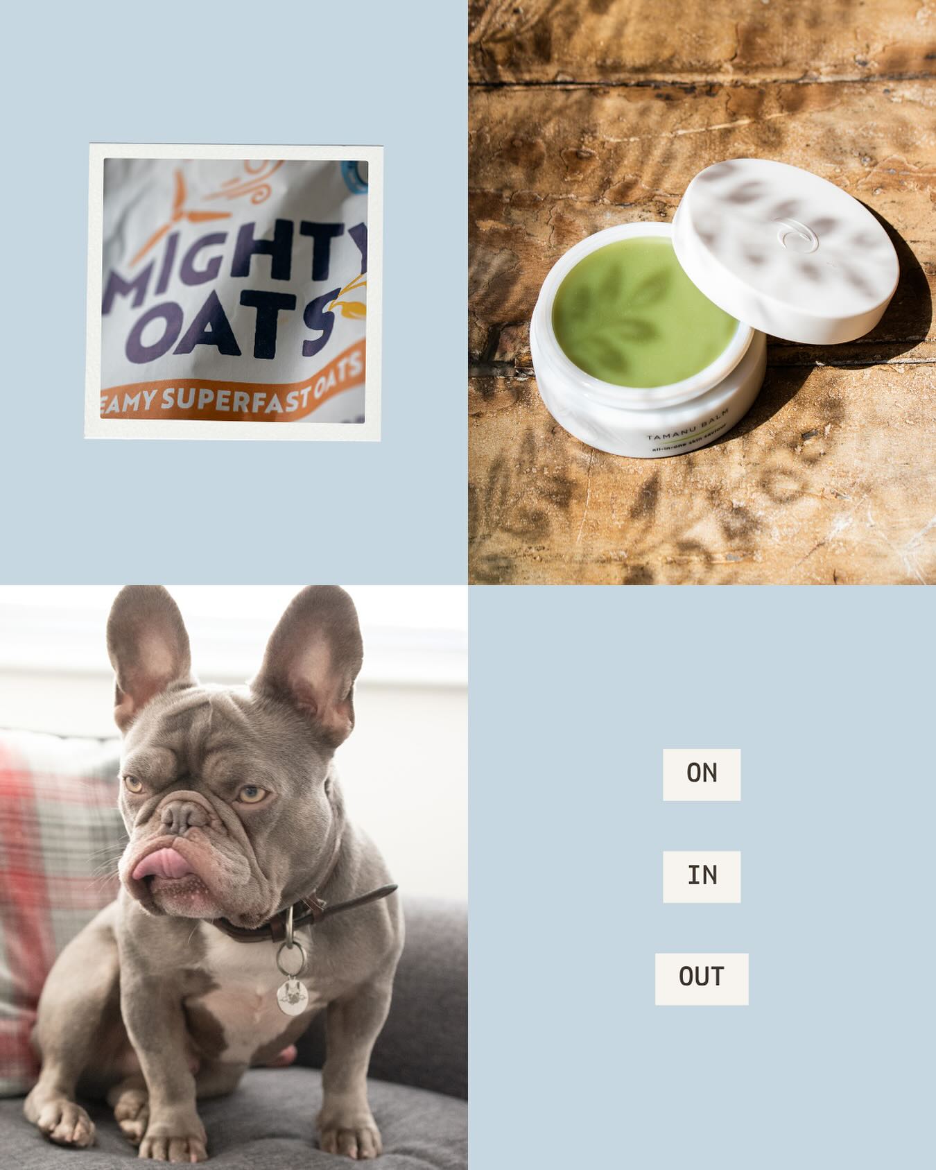 Hello 👋 how are you all? I don’t seem to get on here as much anymore & need to catch up on everyone’s posts.
A few favourites:
ON ~ @tropicskincare Tamanu Balm perfect for summer skin - nasties free.
IN ~ I love @mornflake Mighty Oats — they’re creamy, high in fibre, and keep me full for hours.
OUT ~ My dog hating walking companion!
Balance from the inside and out.
Have a good morning xxx ❤️