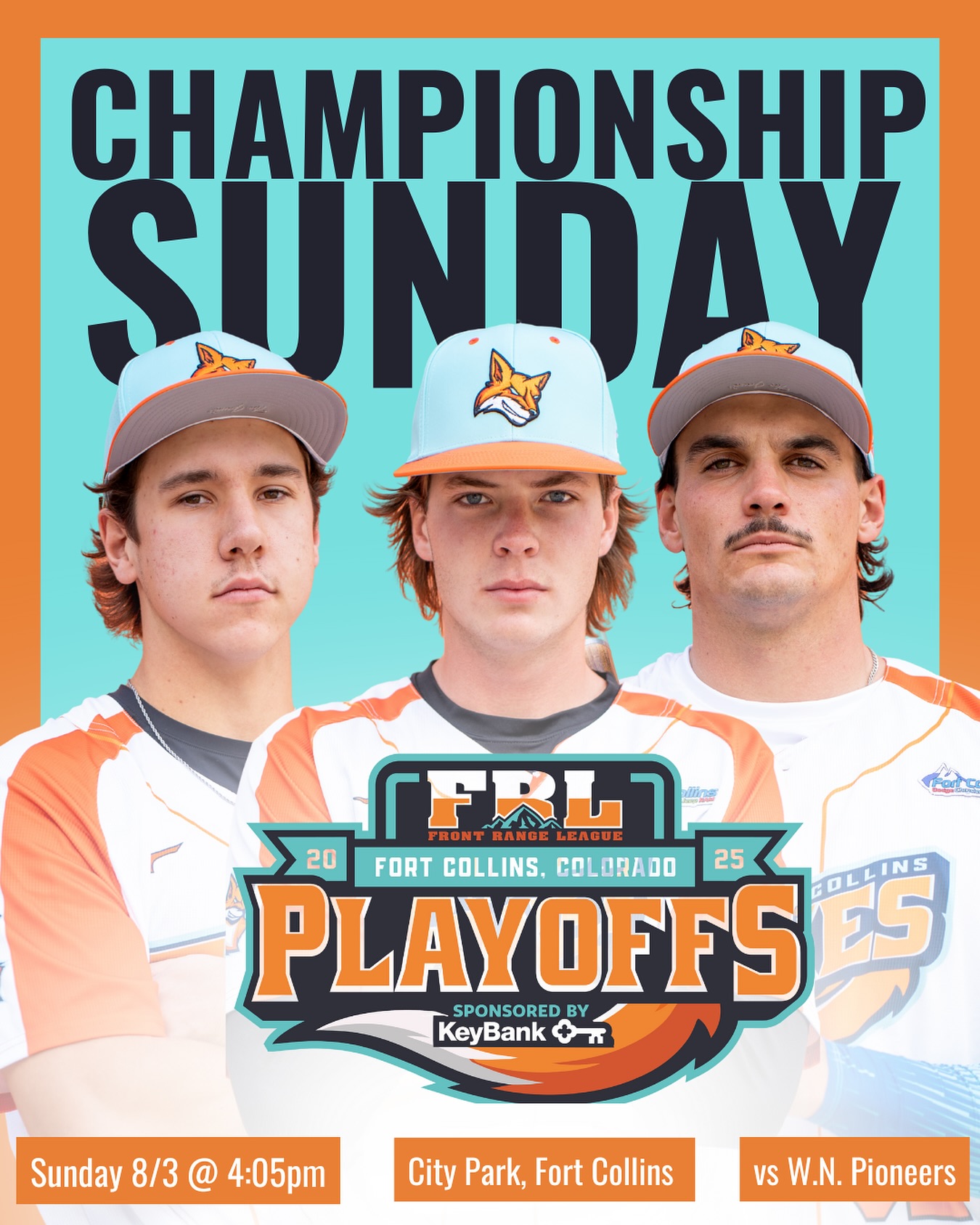 ๐๐๐๐ ๐๐ ๐๐ ๐
vs Western Nebraska Pioneers
๐ฆ 4:05pm
๐City Park
๐ FRL Championship
๐บ Live on YouTube
๐ฆWalrus Ice Cream
๐ญWild Brats
#focofoxes // #foxesbaseball