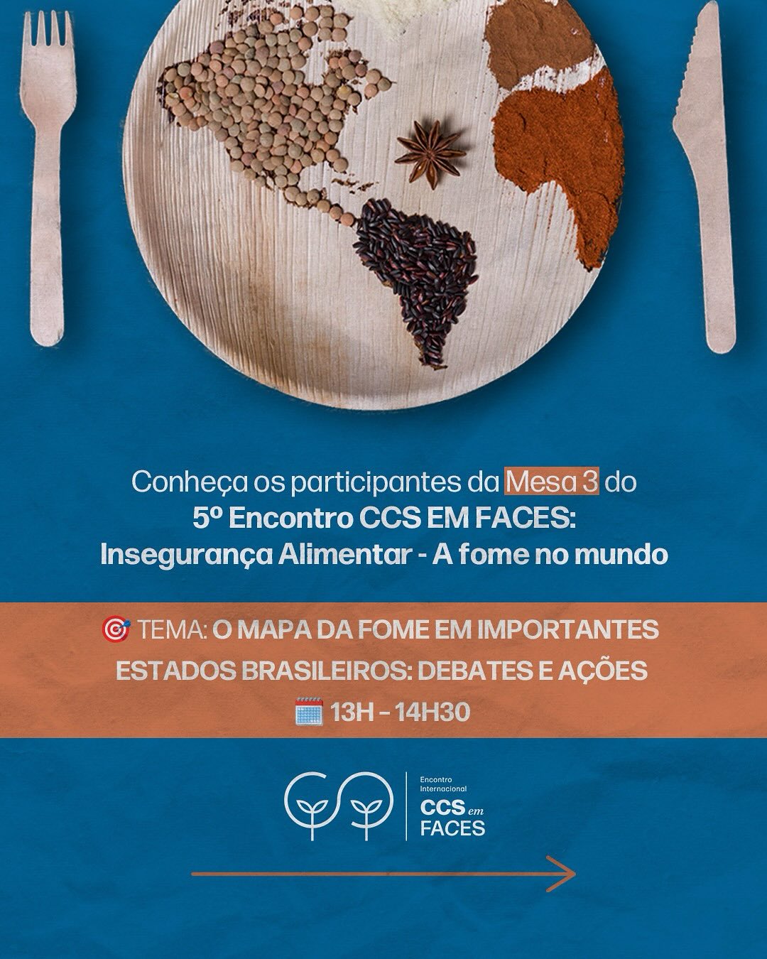 🌍 Mesa 3 – O Mapa da Fome em Importantes Estados Brasileiros: Debates e Ações
📅 15h às 16h | 5º Encontro Internacional CCS EM FACES
🎙 Participantes:
🔸 Mediação: Thaís Santos de Souza - diretoria da Associação Brasileira de Agroecologia e assessora da deputada Estadual Marina do MST
🔸 Profa. Aline Ferreira (INJC) - Inquérito da Fome Cidade do Rio de Janeiro
🔸 Profa. Poliana de Araújo Palmeira (UFCG) Mapa da Fome no Semi Árido Nordestino
🔸 Profa. Luciana Yuri atônita (Dep. Medicina Preventiva EPM/UNIFESP) - Inquérito da fome no Estado de São Paulo
🎞 Teremos ainda a apresentação de vídeos com trabalhos científicos selecionados (4 a 5 minutos)
📌 Não perca esse importante momento de troca de experiências sobre o combate à fome no mundo!
📅 Amanhã, 08/08/2025 com início às 9h. Não perca!