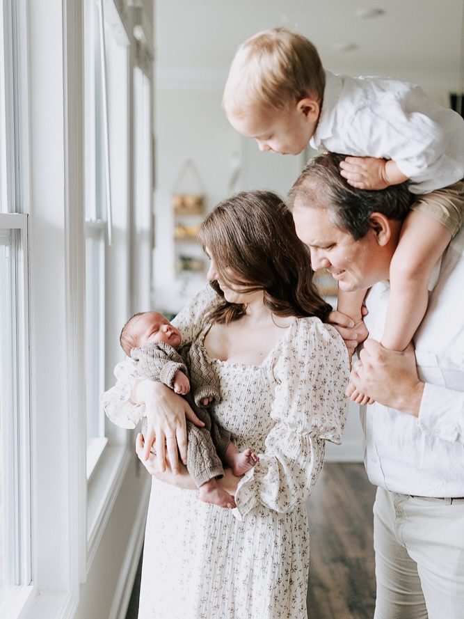 A cozy newborn session on a rainy day! Loved the little knit sweater outfit this mama had our her sweet Emmett, always a great choice for baby boys!