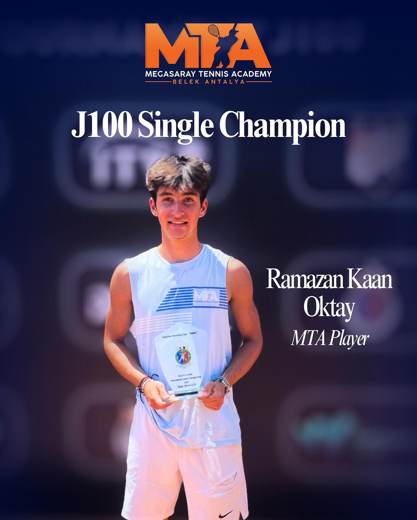 MTA Megasaray Tennis Academy oyuncumuz Ramazan Kaan Oktay, Shooting Club ITF Junior Turnuvası’nda J100 Tekler Şampiyonu oldu! ??
Tebrikler Ramazan Kaan.??
Our MTA Megasaray Tennis Academy player Ramazan Kaan Oktay won the J100 Singles Championship at the Shooting Club ITF Junior Tournament! ??
Congratulations, Ramazan Kaan.??
#MTA #MTAMegasarayTennisAcademy #RamazanKaanOktay #TennisTournament #Tennis #J100