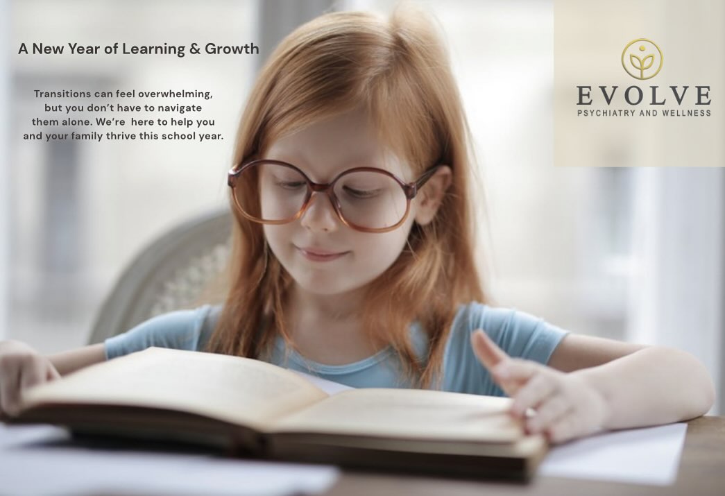 📚 Transitions Can Feel Overwhelming 📚✨
New routines, new expectations, and the pace of back-to-school can feel like a lot—for kids, parents, and even educators. But you don’t have to navigate these changes alone.
At Evolve Psychiatry & Wellness, we provide compassionate, personalized care to help families manage stress, improve focus, and find balance during this season of transition.
Together, we can make this school year one of growth, resilience, and wellness.
📍 Delafield, WI | evolvepsychservices.com
#BackToSchool #EvolvePsychiatryAndWellness #MentalHealthMatters #ResilientTogether