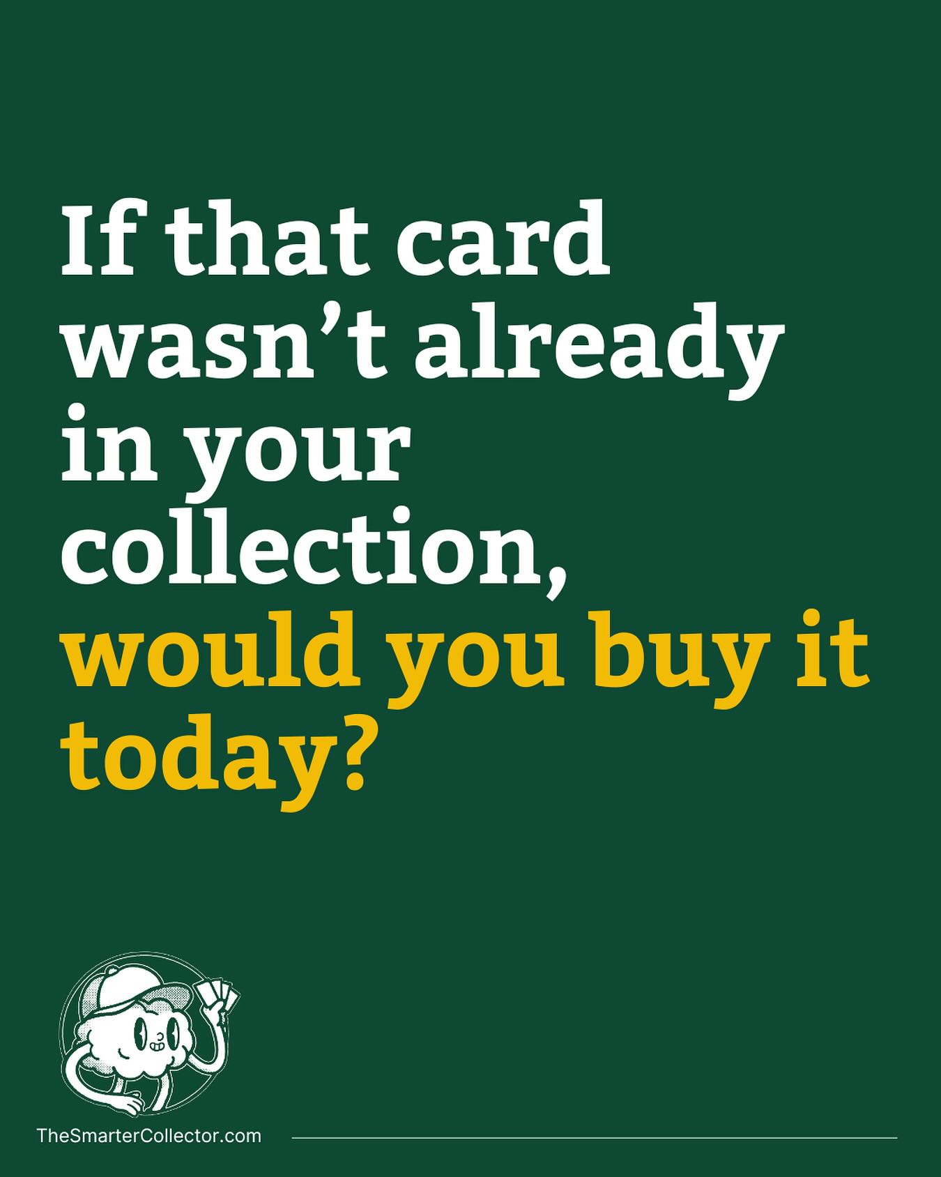 Collecting isn’t just about what you add. It’s also about what you choose to keep. Your collection is a continuous curation effort that shifts with your taste, style, and budget.
Here’s a question to help you test if a card truly belongs: imagine your collection is empty and you’re starting fresh. Would you buy that card again today?
If yes, you have a great card to enjoy. If no, it might be keeping you from the cards you actually want.
What’s one card you’d pass on if you had the chance to buy it again? And what’s keeping it in your collection?
#thesmartercollector #sportscards #thehobby #collecting #whodoyoucollect #baseballcards #basketballcards #hockeycards #footballcards #topps #paniniamerica #rc #rookiecard #collectwithintention