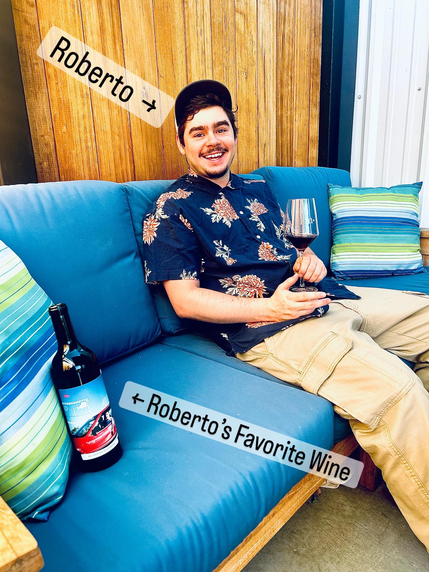 Meet Roberto!
Favorite Midpoint Wine: No Forwarding Address
Favorite Varietal: Grenache
Least Favorite Pizza Topping: Pineapple
Personal Theme Song: “Unwritten” by Natasha Bedingfield
The newest member of our team and a recent graduate of Cal Poly’s Wine & Viticulture program, Roberto is currently splitting his time between production and hospitality. He’s been with us in the Tasting Room since April, but now he’s getting his hands dirty in the cellar as our 2025 Harvest Intern. Roberto currently spends his time cleaning non-stop and spending exorbitant amounts of money on Pokémon cards. Fun fact about Roberto: he despises fun facts, and thinks they’re never fun.
Come visit him at the Tasting Room on weekends!