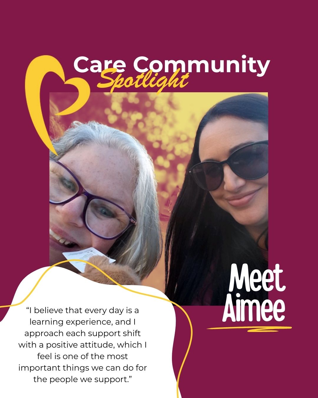 Meet Amiee - a passionate, dedicated carer in our team who goes above and beyond every day. ?
Here is Amiee's top tip for caring for someone with a disability. ?
Request a call from the team to chat about how we can help you or a loved one too.