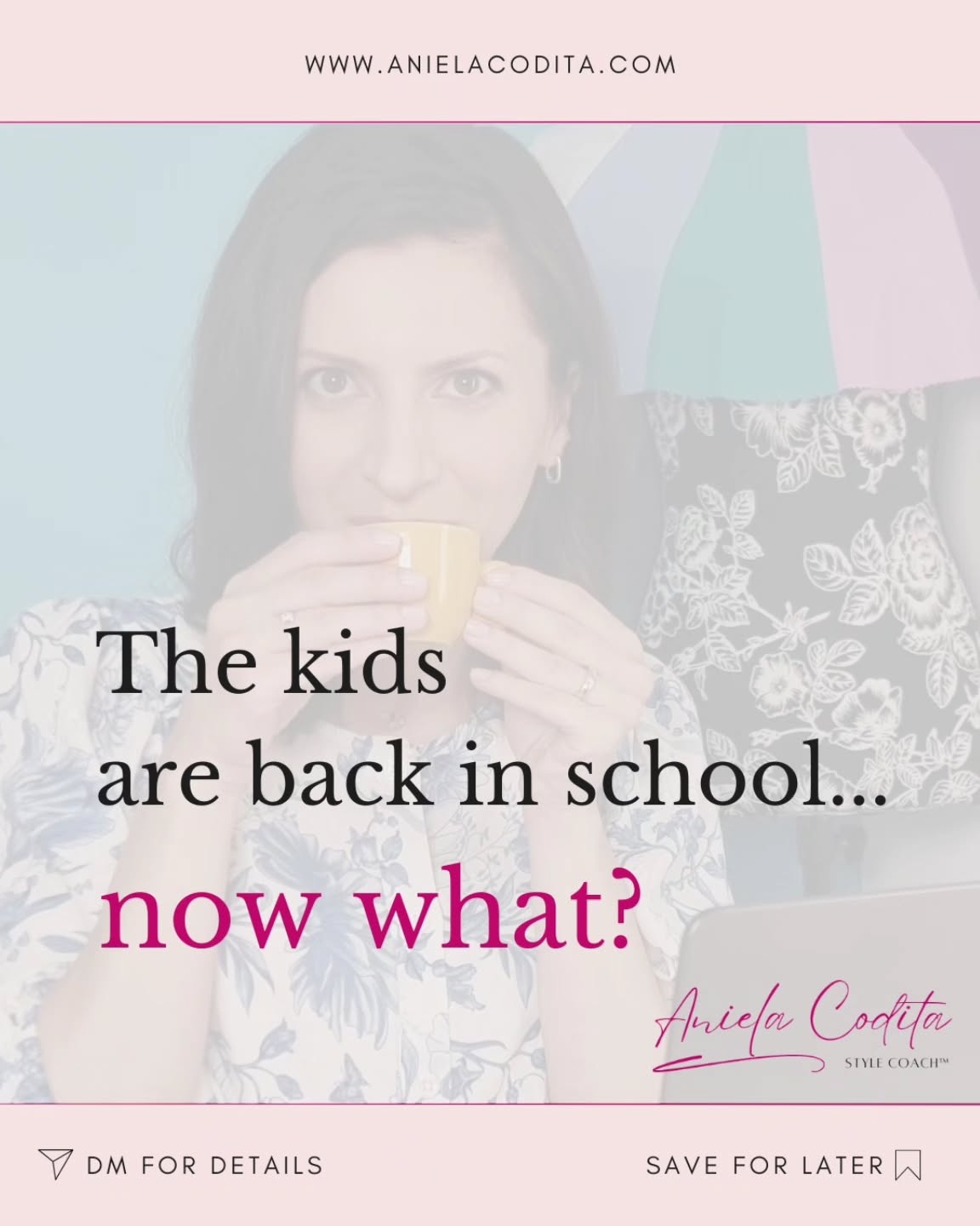 Dear Moms, the kids are back in school... now what?
Before you dive into the next whirlwind, here’s your First Week of School To-Do List because you deserve more than just silence and laundry. You deserve joy. You deserve YOU.
1️⃣ Sip your coffee hot. Not reheated. Not forgotten. Just hot. For once.
2️⃣ Eat when you're hungry. Taste every bite. Chew slowly. Nourish yourself like you matter because you do.
3️⃣ Grab that magazine, head to the park, and actually read it. No interruptions. Just you and the pages.
4️⃣ Slip on those heels even if it’s just a strut to the mall. Feel fabulous.
5️⃣ Take a walk with your hands in your pockets. Or carry nothing but a cute handbag. Let your hands be free.
6️⃣ Make your own to-do list. Not for chores, but for inspiration. Fill it with moments that feel like you.
7️⃣ Reconnect with your partner. Celebrate surviving another summer with kids. That’s not just parenting. That’s epic.
And finally…
✨ Look in the mirror and say, “I did a great job this summer.”
Say it again. Mean it. Because you did. 💪💖
💫 Ready to reconnect with the woman behind the mom? If you're craving more moments that feel like you, more confidence, more joy, more style, I’d love to walk that journey with you. Style Coaching™ is all about helping you rediscover your spark and express it beautifully.
📩 DM me or drop a comment below if you're ready to feel more like yourself again. Let’s make this season about YOU.
#MomStyleMatters #ReclaimYourStyle #StyleCoachingForMoms #YouDeserveThis #StyleCoach #BackToSchool