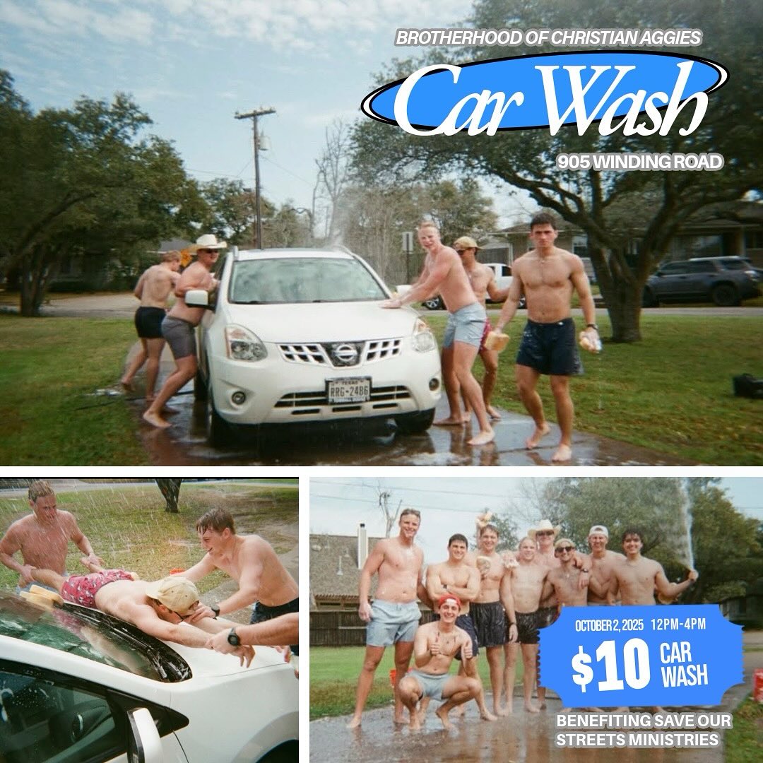 🚨MARK YOUR CALENDARS🚨 bCa is doing a car wash fundraiser for SOS ministries at 905 winding! October 2, 12pm-4pm, $10, FTK (for the kids)… See you there!!