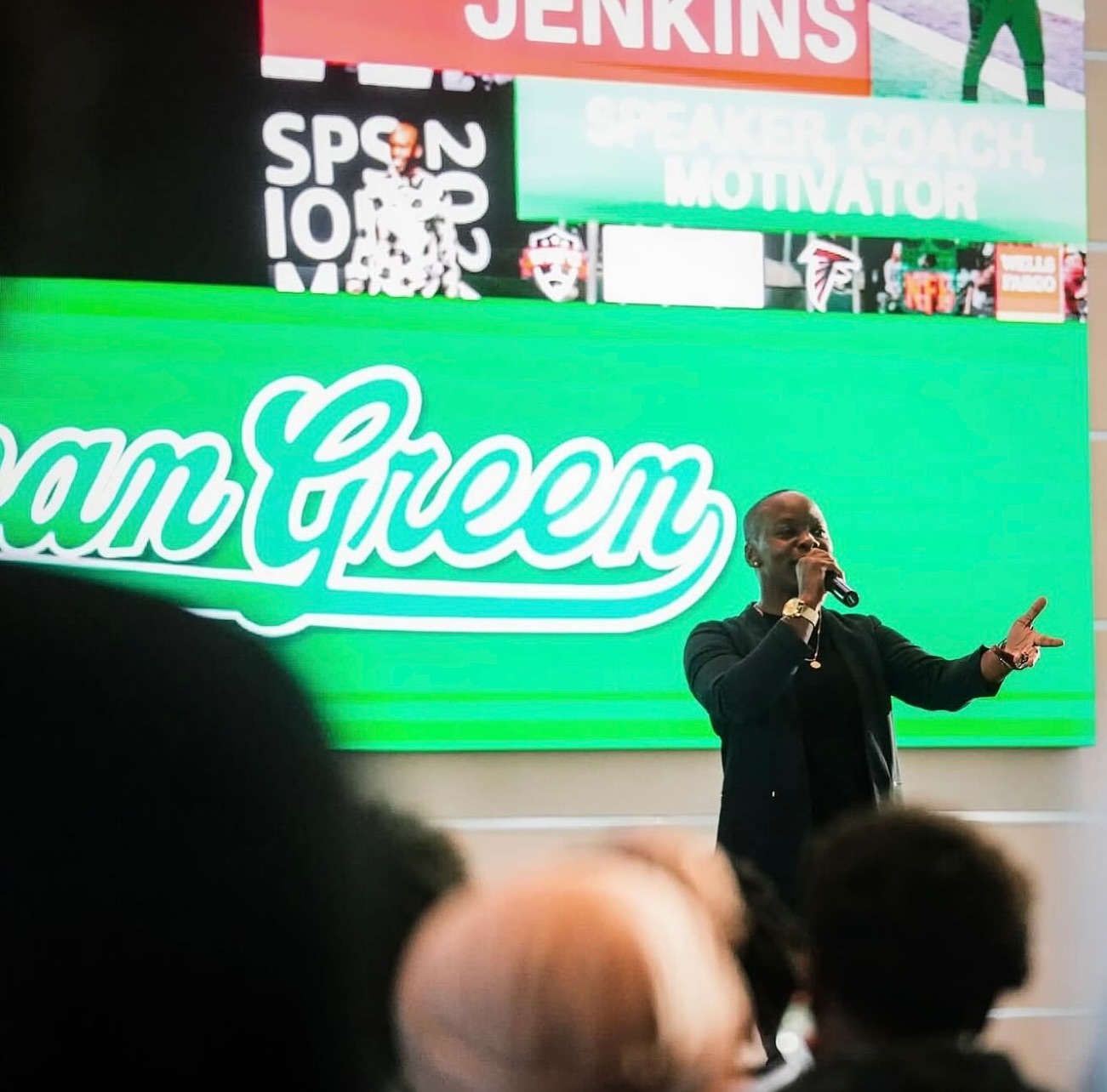 Grateful for the opportunity to keynote at @meangreensports and spend time with leaders on and off the field.
I shared my story of entrepreneurship with @wnfcfootball and what it’s like to step out and bet on yourself.
We talked about legacy, what you leave behind with every decision, about using your platform with intention, and about the kind of confidence that’s earned through preparation and resilience.
Thank you to the staff and students for showing up ready to learn and lead. I’m excited to see what you do next. #gomeangreen #coacho