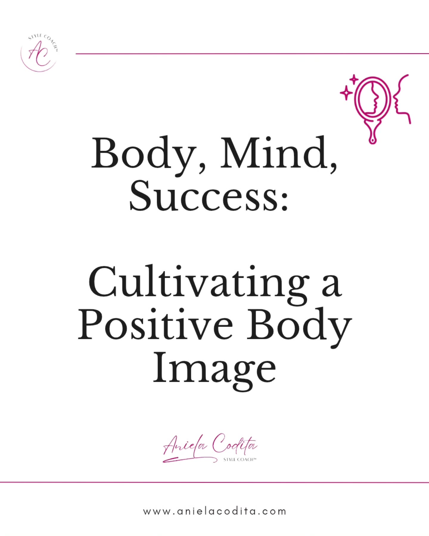 ✨ Your body is not a problem to fix. It’s a home to care for, a story to honour, and a source of strength.
In this carousel, we explore how a positive body image can transform your confidence, relationships, and success at school, at work, and in life.
🩷 Health isn’t about size. It’s about how you move, nourish, and speak to yourself.
Swipe through to learn, reflect, and celebrate your humanity with self-love and self-compassion.
📣 Want to know more? Join my programs and workshops, read the blog on www.anielacodita.com, or reach out for support.
Your body image can change and it can change your life. #BodyImageMatters
With love,
Aniela 🩷 ✨️