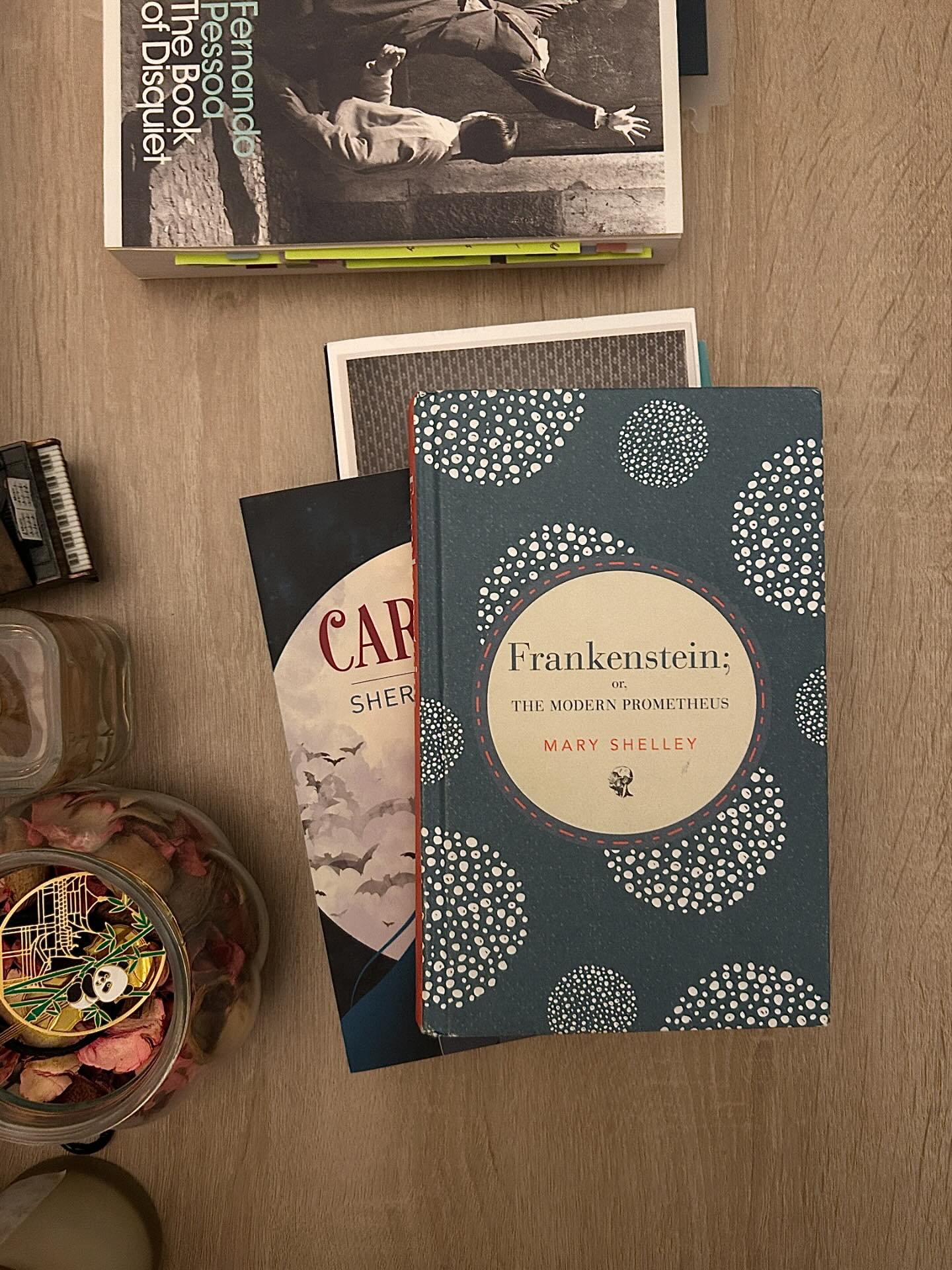 frankenstein by mary shelley — a short review
currently my favorite piece of classic literature.
the general idea of Frankenstein is often associated with horror but anyone who has read Mary Shelley’s Frankenstein can agree that the real monster isn’t the one that that resulted from a lab experiment.
it’s perfect for those who find home in literary fiction that are melancholic and poignant but is more insightful than bleak. this is one i keep close to my heart as stories that are able to successfully use monsters as metaphors for the failures of human compassion are, for sure, ones that stick with me. especially in this social climate… i think we can all do reading more on it.
it’s reflective and houses commentary on prejudice, solitude, and accountability. it hugs feelings of isolation without leaving you feeling bleak and empty, the juxtaposition to something like I Who Have Never Known Men. it reads like a friend is writing a letter to you… a friend from 1818, perhaps, but still… a friend.
mary shelley served introspective and subversive science fiction in 1818. it’s no surprise that it has already made its way to a permanent spot off my shelf to be reread multiple times. it’s the feeling of reading your thoughts on pages and feeling like a hand is reaching out to grasp yours, the feeling of meeting someone that feels like an old friend.
written as the kind of book i would take with me in a cabin in the woods.