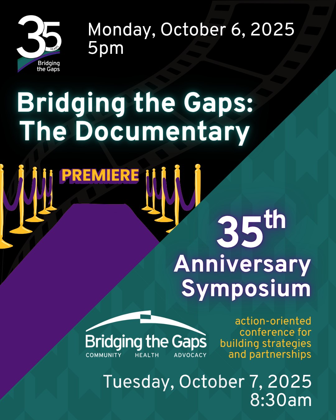 THE WAIT IS OVER 🤩 - #BTG35 starts tonight with the premiere of "Bridging the Gaps: The Documentary"
Come back tomorrow morning for the 35th #BTGsymposium, filled with opportunities to connect, collaborate, and learn
Last minute RSVPs at btg.start.page
