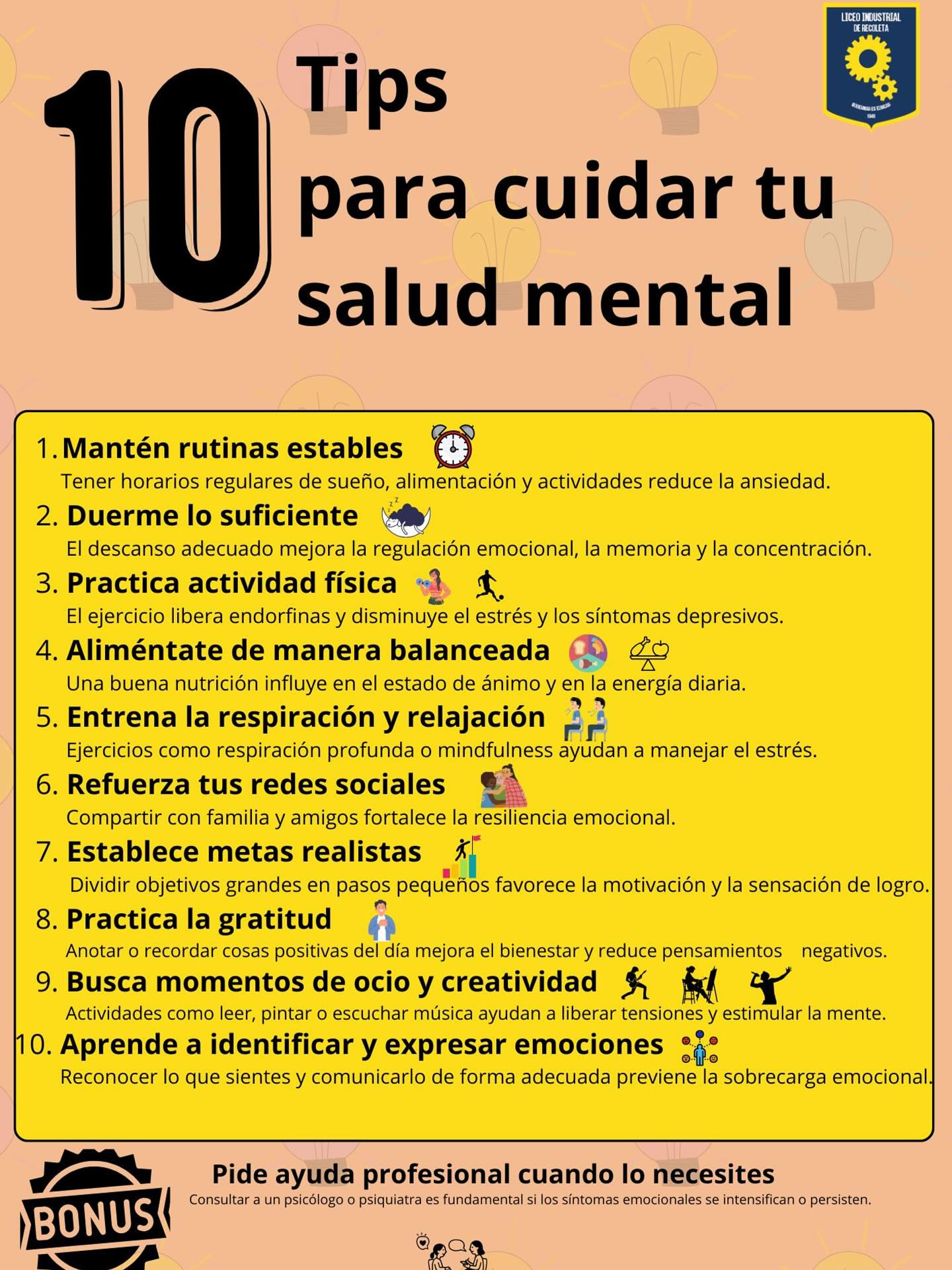 ✨Semana de la salud mental ✨ Promover la salud mental es fortalecer el bienestar, la convivencia y el aprendizaje de toda nuestra comunidad educativa.
