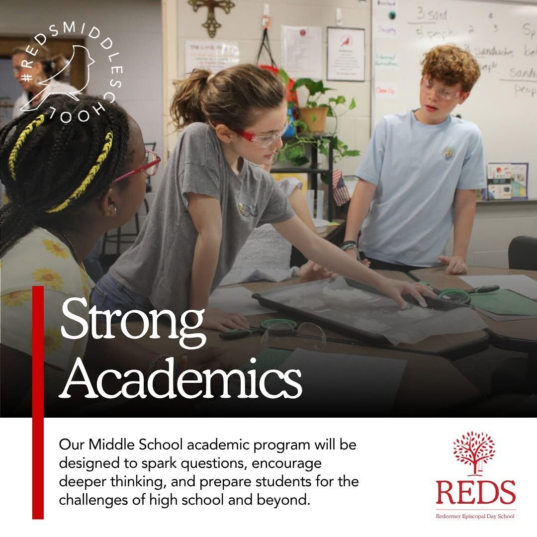 ✨Curiosity sparks excellence. Strong Academics will be another essential cornerstone of our Middle School — an inquiry-driven, hands-on approach built to nurture lifelong learners.✨ #redsmiddleschool
For more information about our middle school program, visit redsschool.org/middleschool