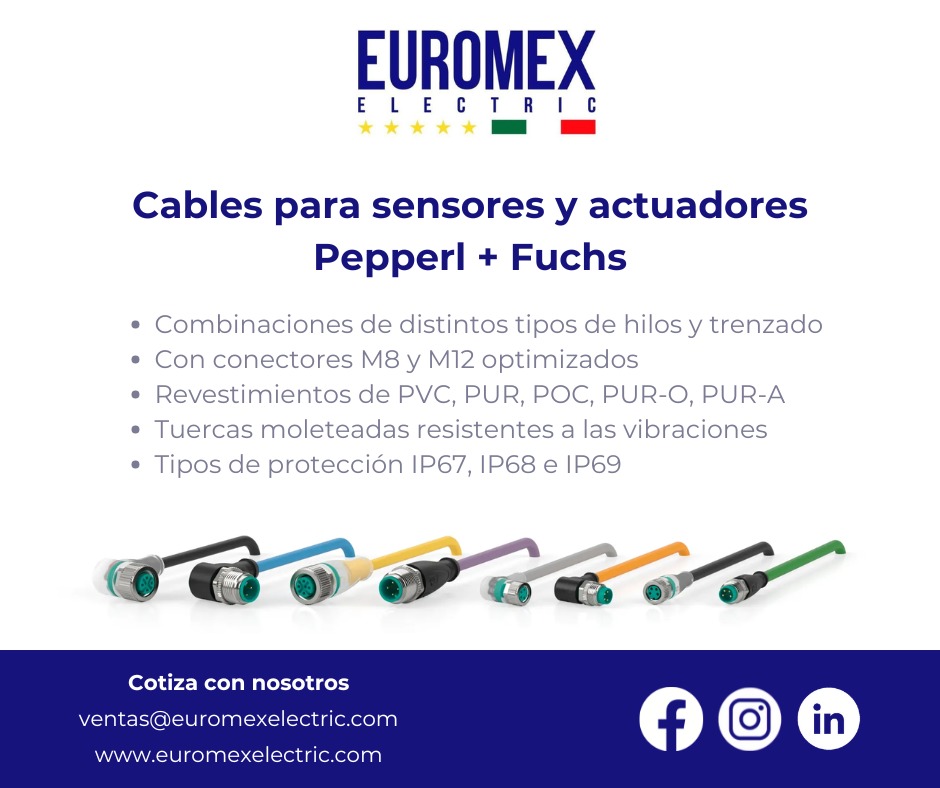 Con su cartera de productos de tecnología de conexión, Pepperl+Fuchs ofrece una solución totalmente integrada en la que los sensores y la tecnología de conexión están en perfecta armonía.
Cotiza con nosotros.
www.euromexelectric.com
#SensoresIndustriales #PepperlFuchs #conectividad #cables