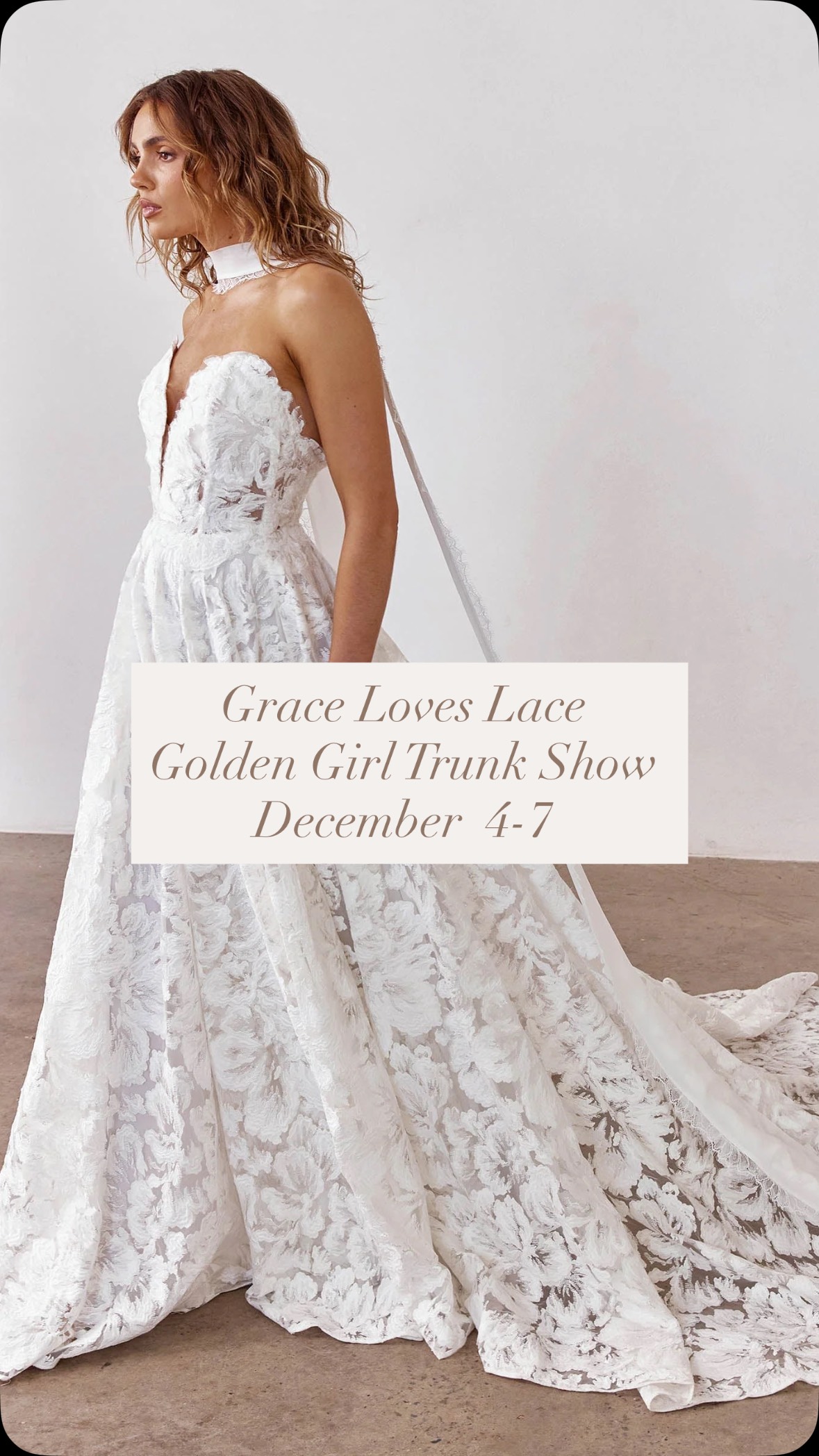I think there’s a little bit of golden girl that lives in each of us 🤍 Mark your calendars for a special trunk show from Dec 4-7! We’ll be opening up our appointment calendar for this event this coming Thursday 10/23 - follow along so you can book your appointment before they’re gone! Be sure to tag & share with your engaged besties 🤍 @grace_loves_lace #graceloveslace #weddingdress #bridaltrunkshow #goldengirl #weddingreel