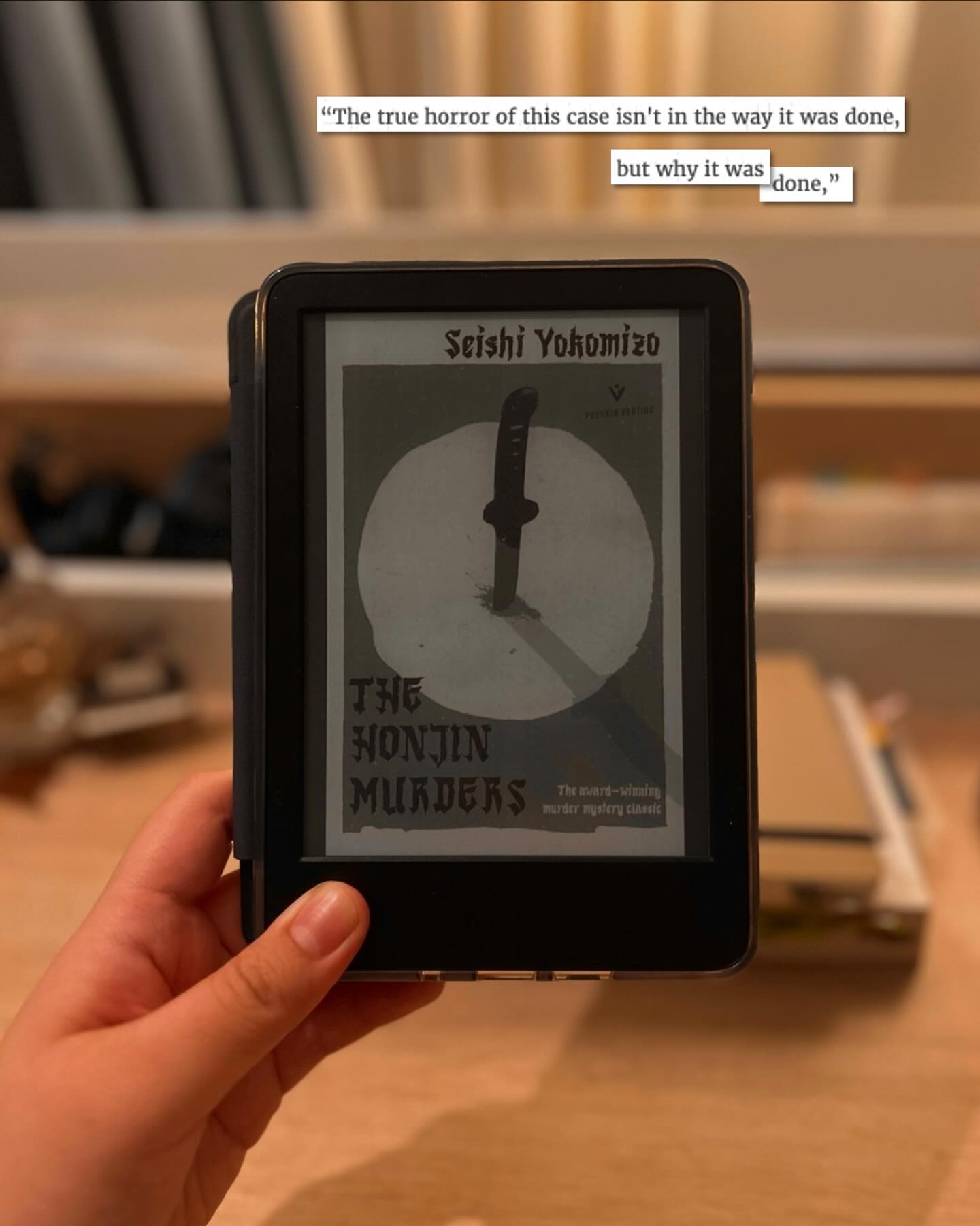 — the honjin murders
by seishi yokomizo; translated by louise heal kawai
(spoiler-free)
for those who love a good murder mystery but don’t want anything too creepy. if someone asked me for a Sherlock Holmes-style story on an impossible locked room mystery, i would recommend this
it’s hard to discuss the themes of a mystery book without spoiling but i’ve been enjoying these japanese mysteries for how they contain substance and self-contained lore without feeling long-winded. it’s able to build intrigue together with the central story while making me consider how every detail plays into the crime. the tone was mysterious and made me feel like i was walking through the japanese countryside. the narration was well-crafted since i think a good mystery novel’s “why” is just as important as it’s “how” — in this, The Honjin Murders delivered in that it kept me reading for both the small-town atmosphere and motives of it’s different characters while pushing the narrative forward. fast-paced and cleverly executed!
it referenced other well known western mystery stories such as sherlock holmes, agatha christie, and various other japanese authors without completely spoiling their own mysteries. just enough that if you know, you know
i know each book has standalone stories and follows detective kindaichi like holmes so i’m definitely going to be reading more —
#altheasreviews